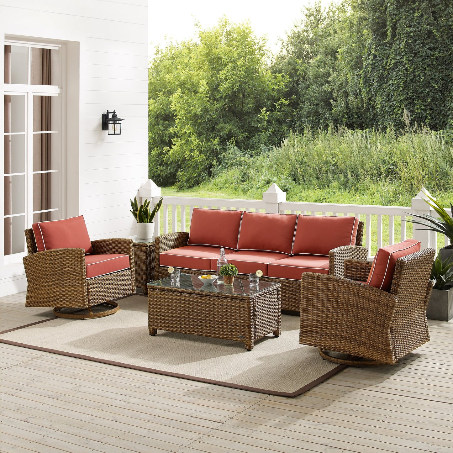 Ensemble canapé et fauteuil pivotant basculant Crosley Bradenton 5 pièces