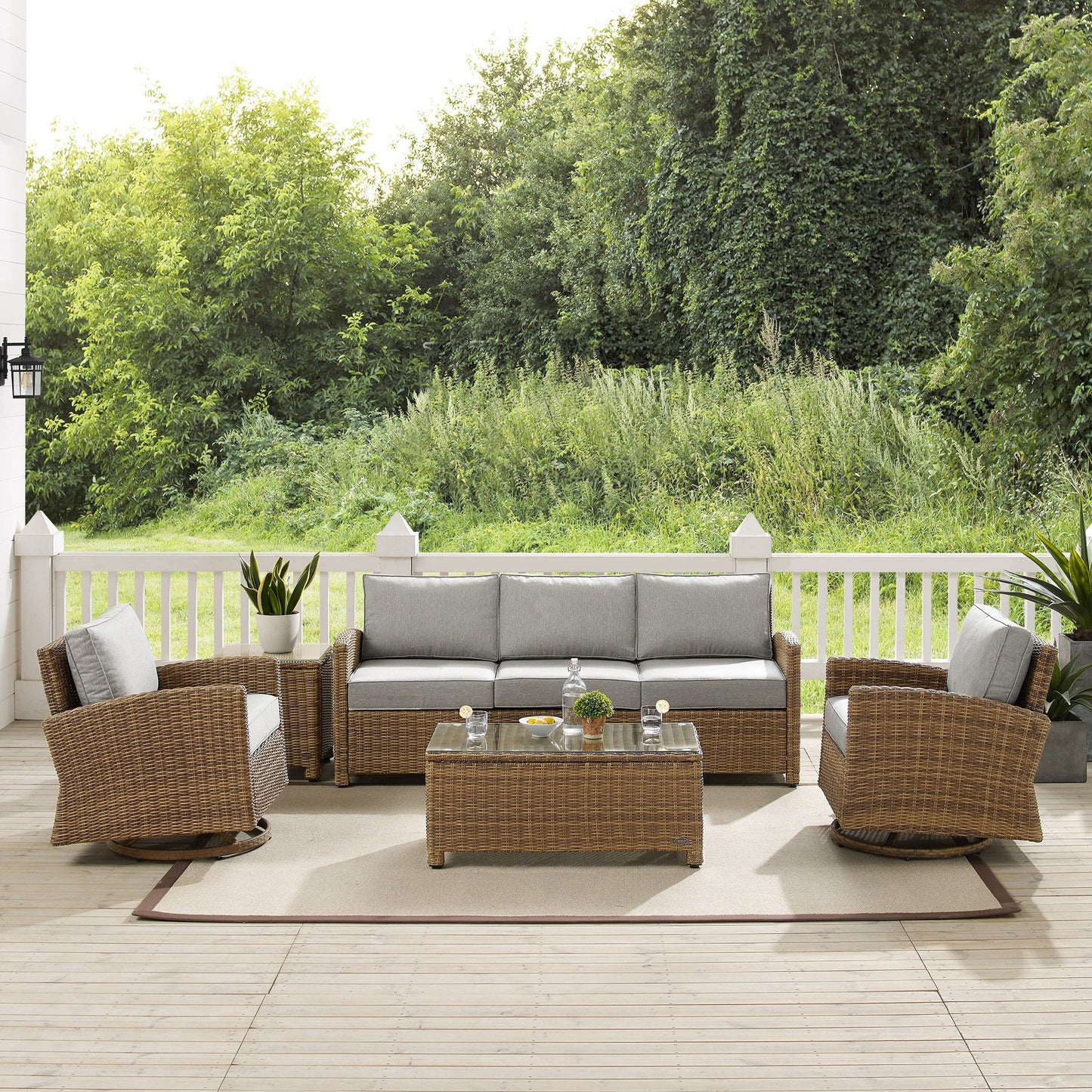 Ensemble canapé et fauteuil pivotant basculant Crosley Bradenton 5 pièces