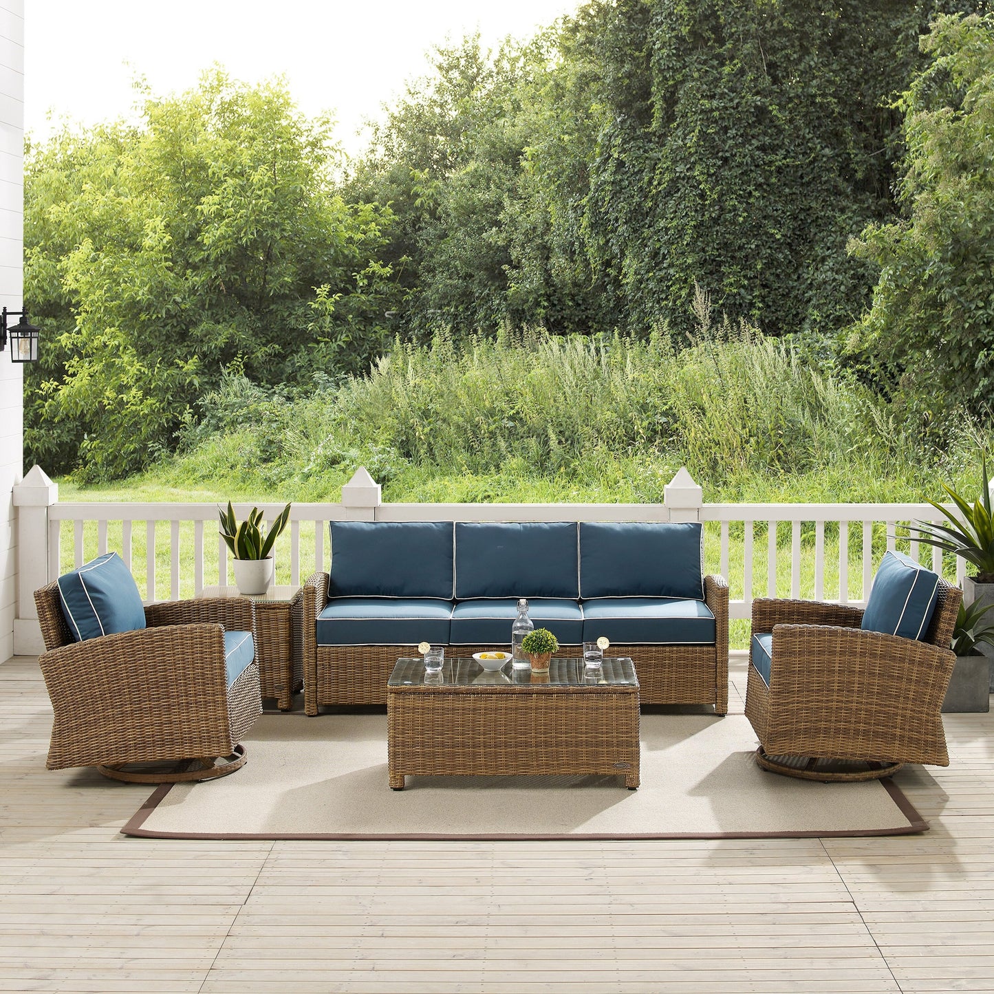 Ensemble canapé et fauteuil pivotant basculant Crosley Bradenton 5 pièces