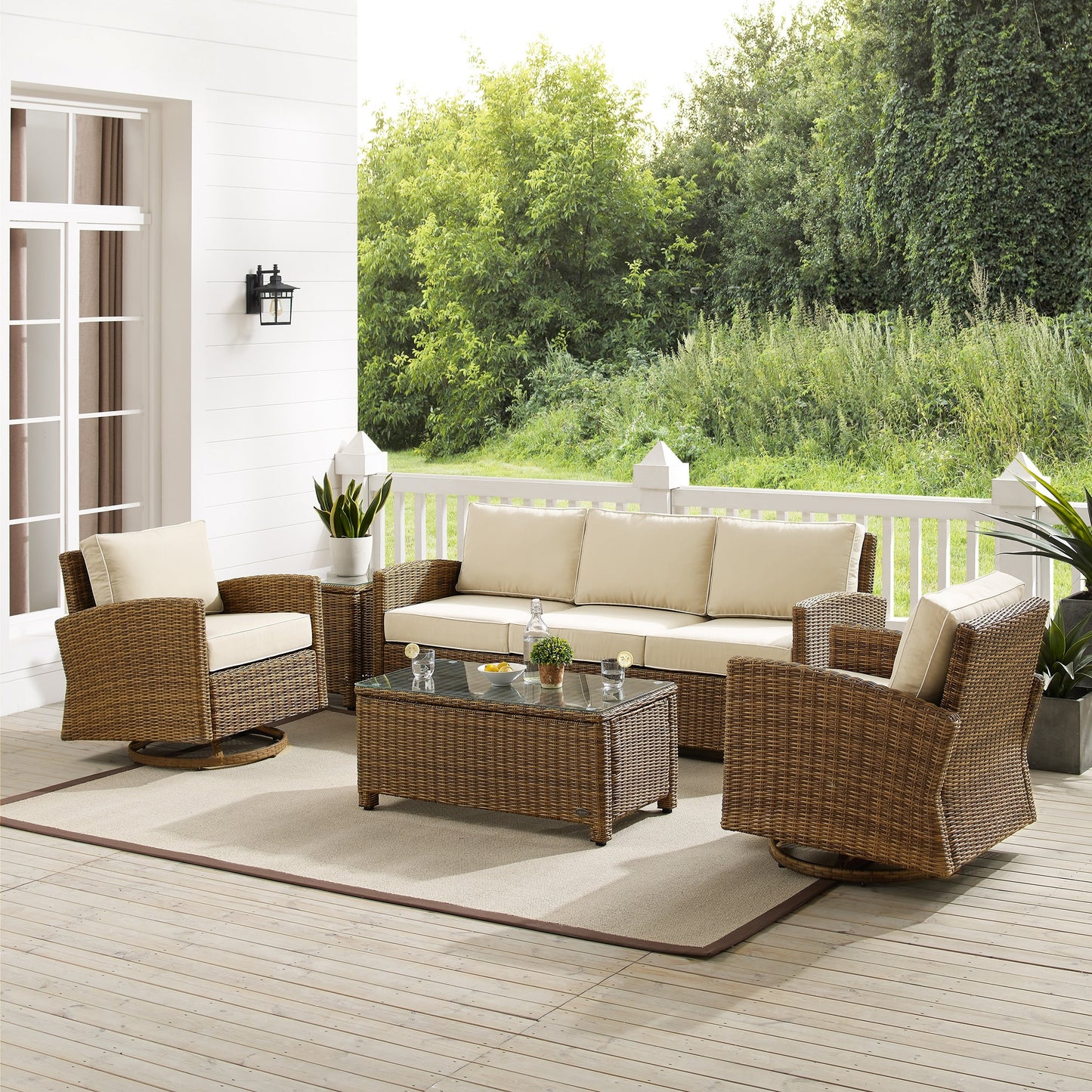 Ensemble canapé et fauteuil pivotant basculant Crosley Bradenton 5 pièces