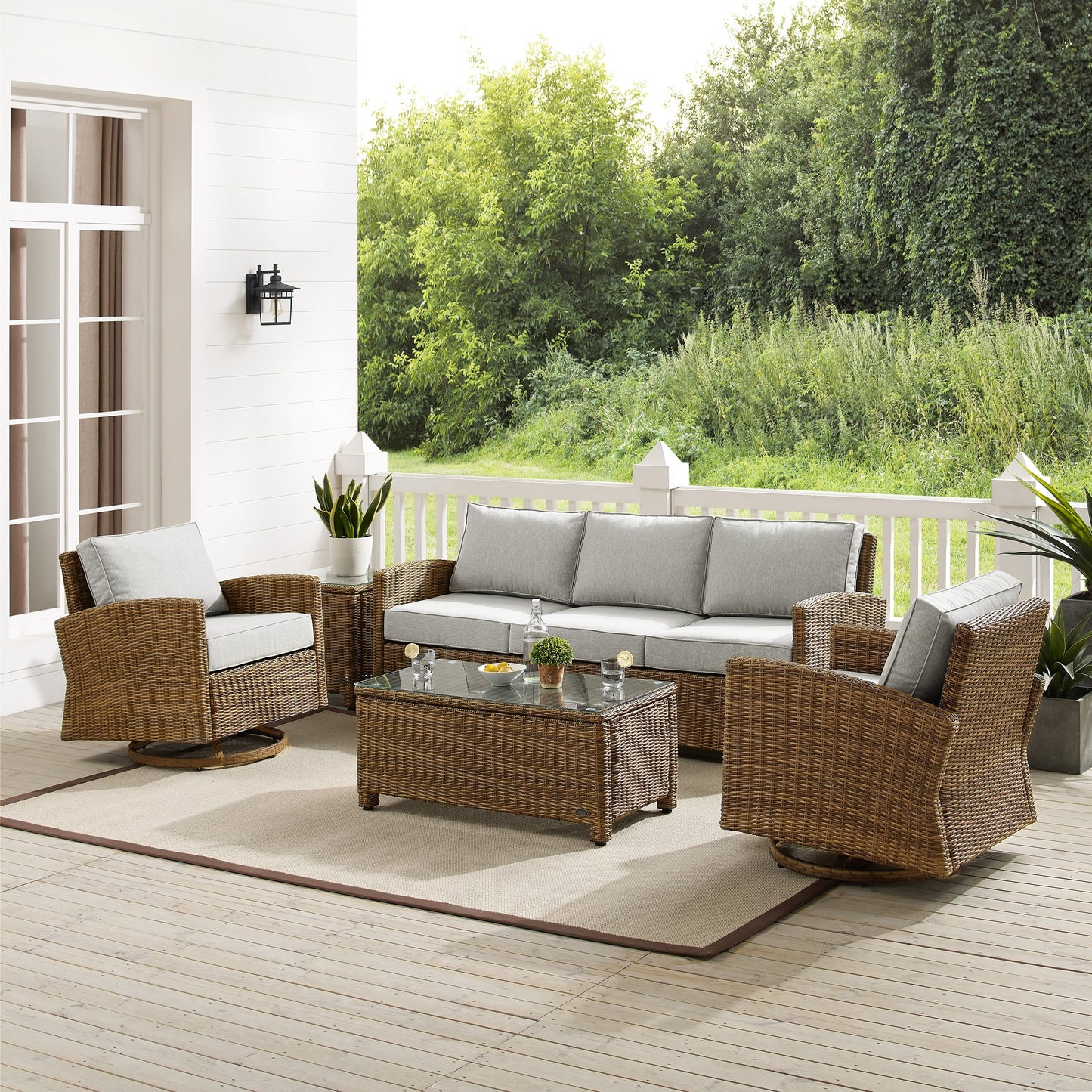 Ensemble canapé et fauteuil pivotant basculant Crosley Bradenton 5 pièces