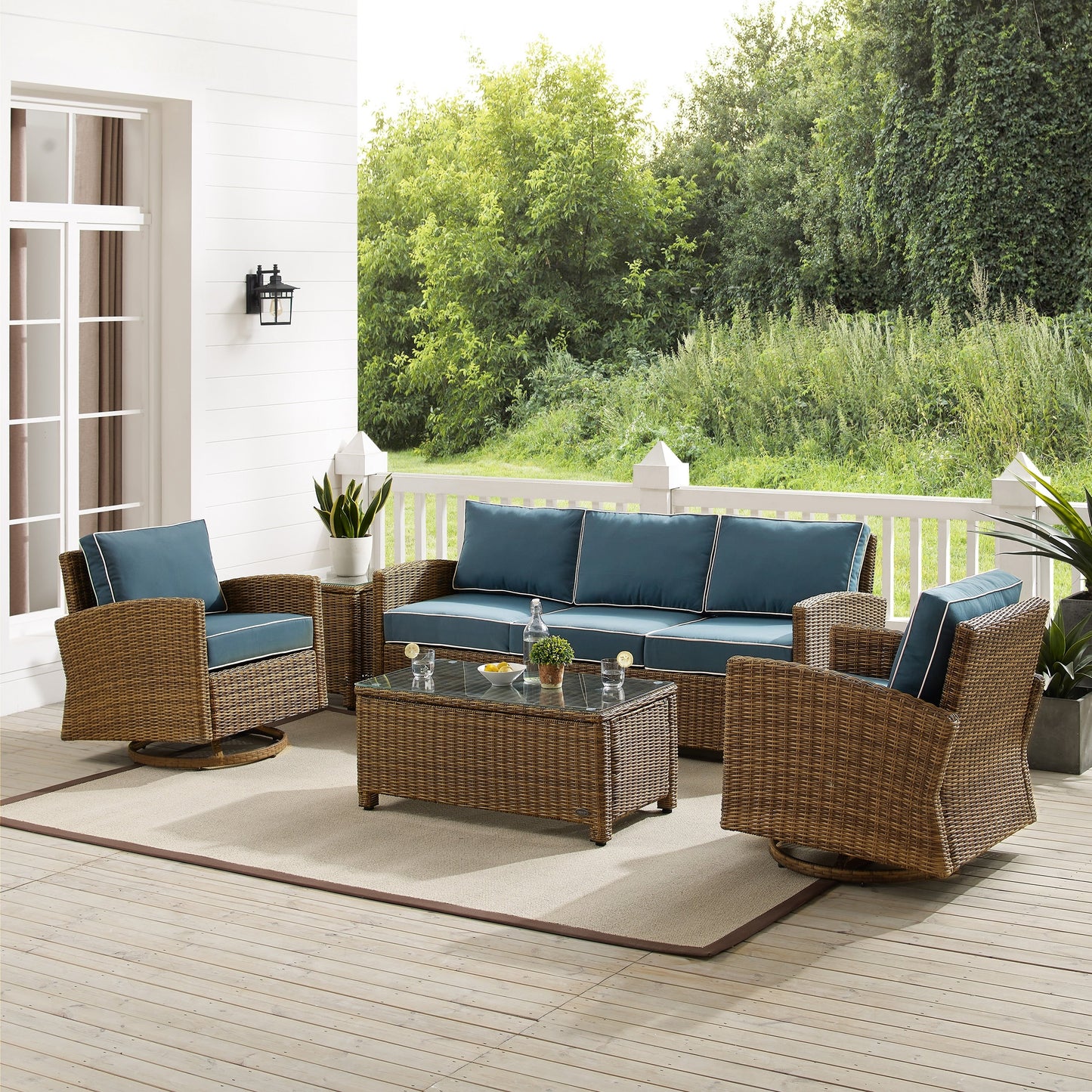 Ensemble canapé et fauteuil pivotant basculant Crosley Bradenton 5 pièces