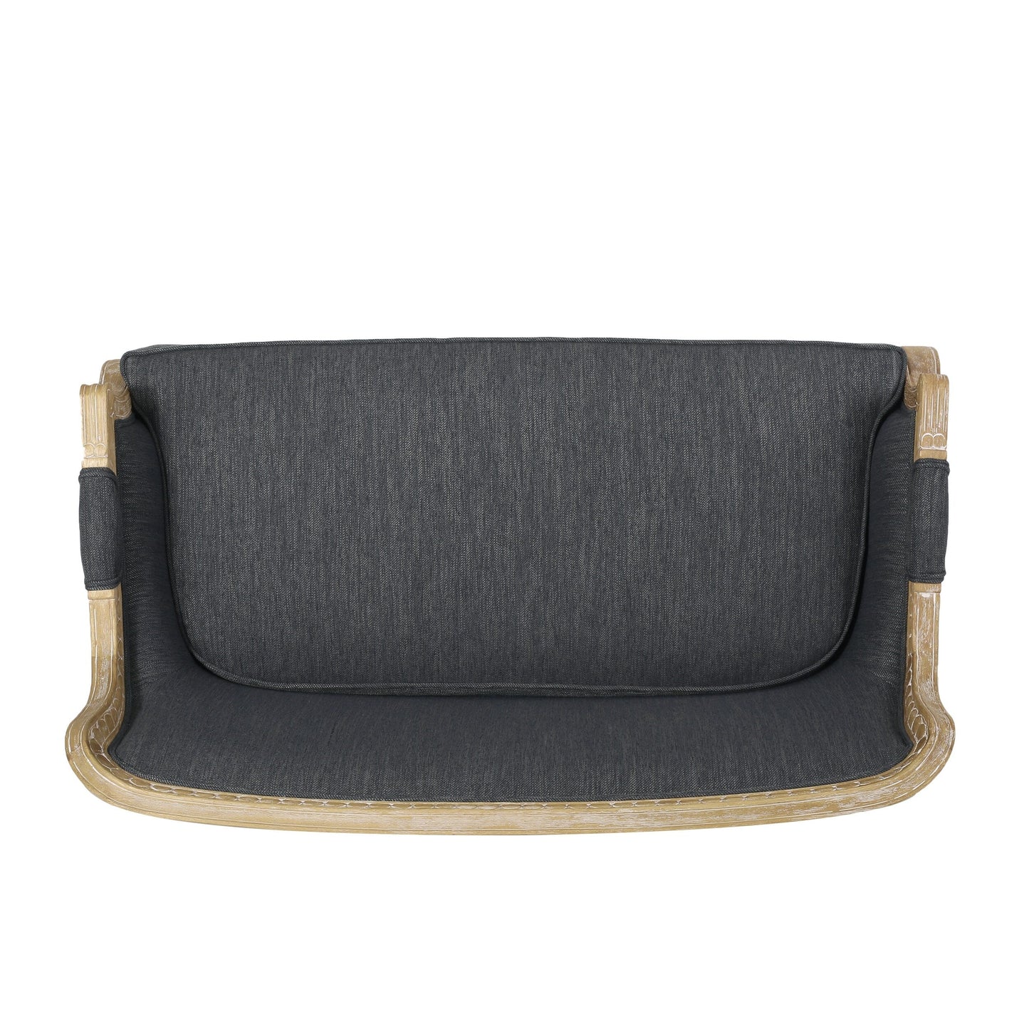 Canapé Loveseat en Bois Anthracite avec Structure en Bois de Hévéa