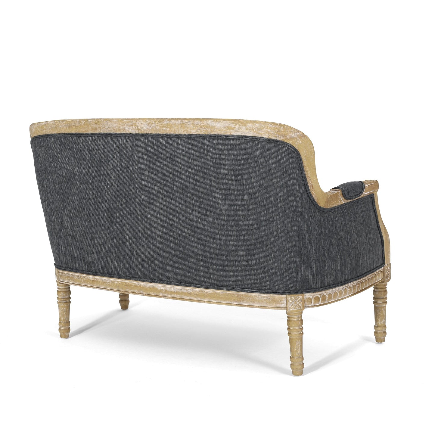 Canapé Loveseat en Bois Anthracite avec Structure en Bois de Hévéa
