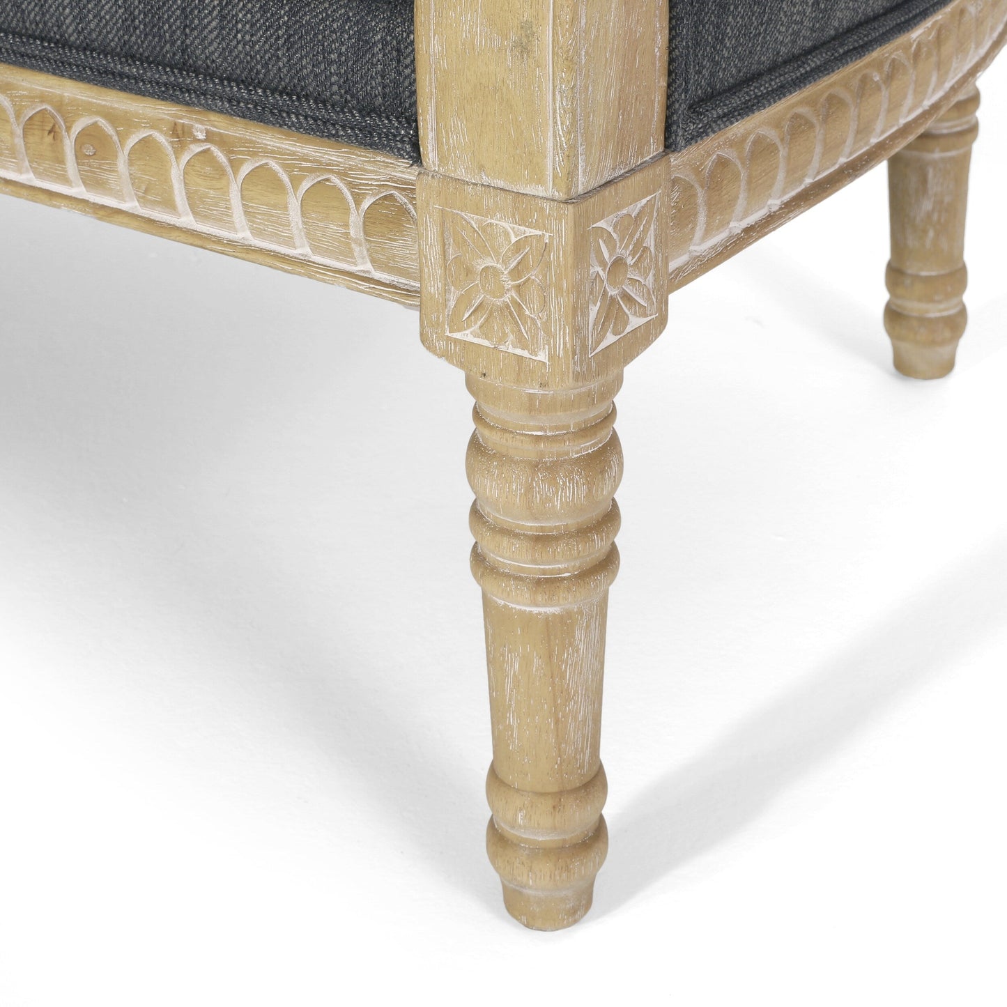 Canapé Loveseat en Bois Anthracite avec Structure en Bois de Hévéa
