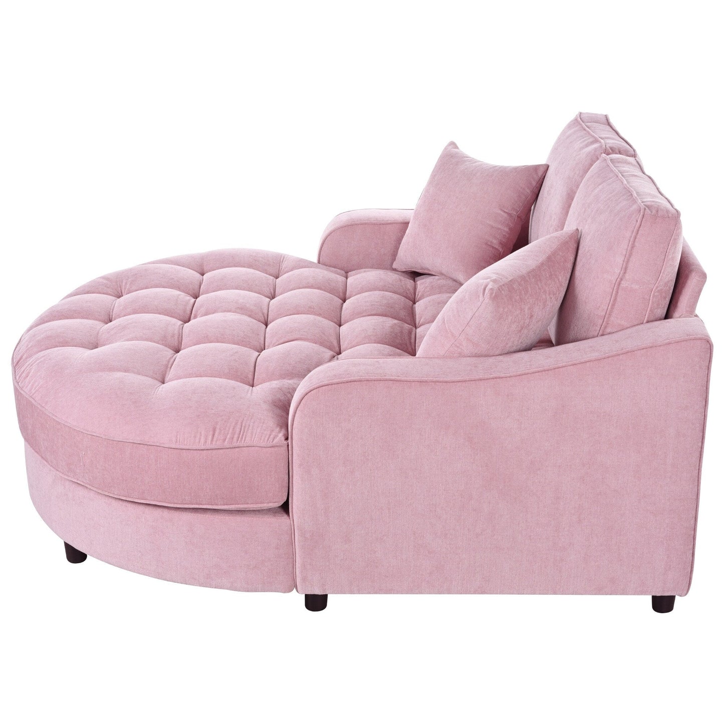Canapé-lit chaise longue en chenille, canapé-lit recouvert de tissu avec dossier capitonné et 2 coussins amovibles pour le salon.