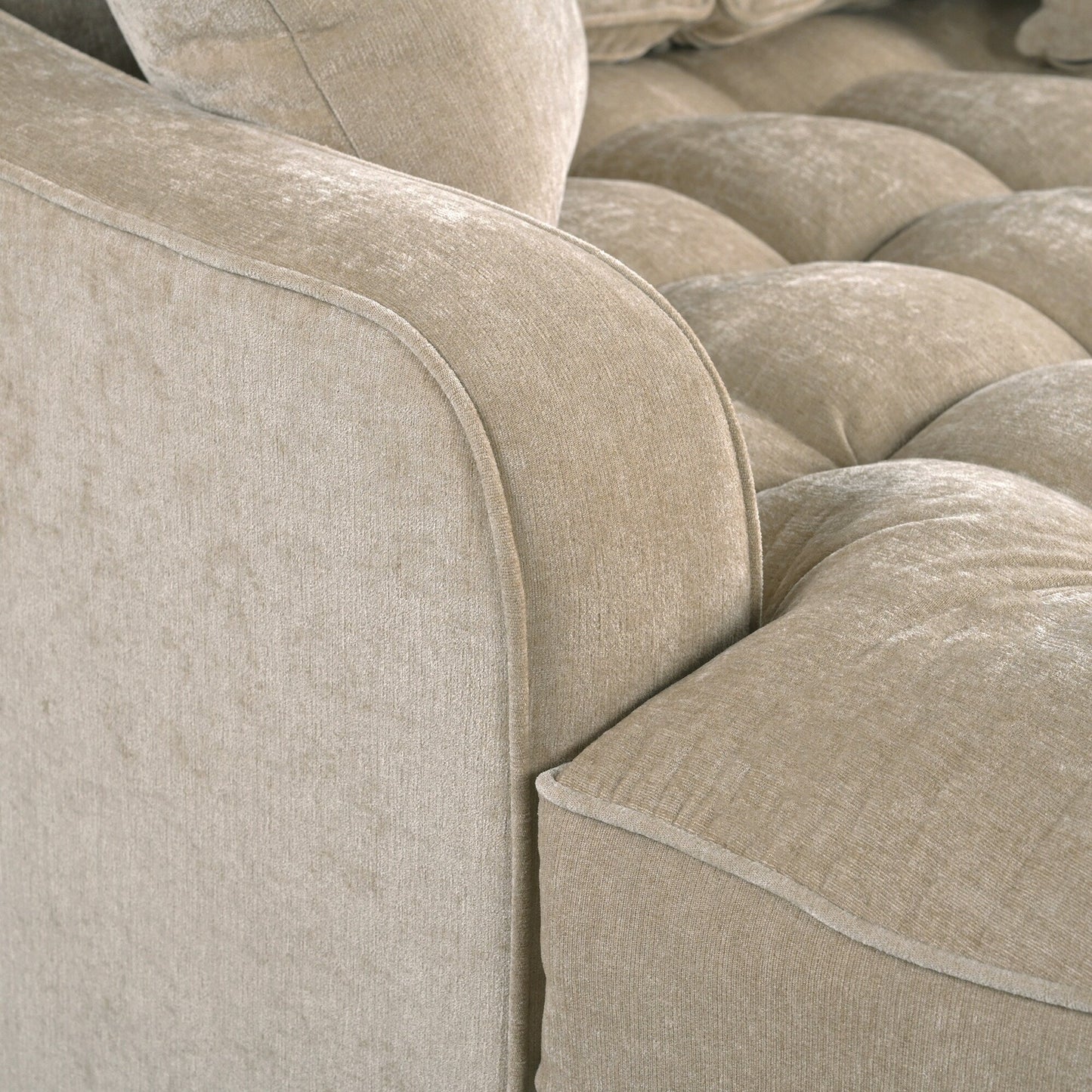 Canapé-lit chaise longue en chenille, canapé-lit recouvert de tissu avec dossier capitonné et 2 coussins amovibles pour le salon.