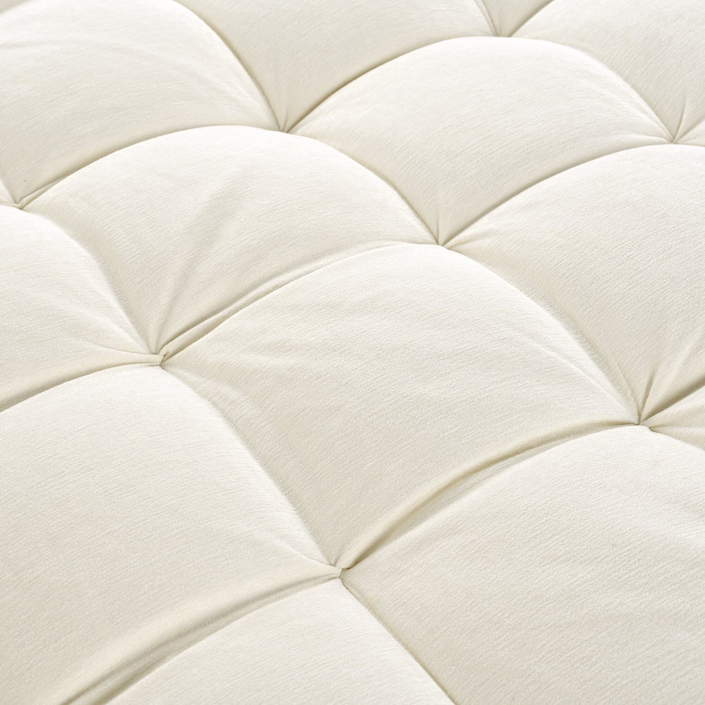 Canapé-lit chaise longue en chenille, canapé-lit recouvert de tissu avec dossier capitonné et 2 coussins amovibles pour le salon.