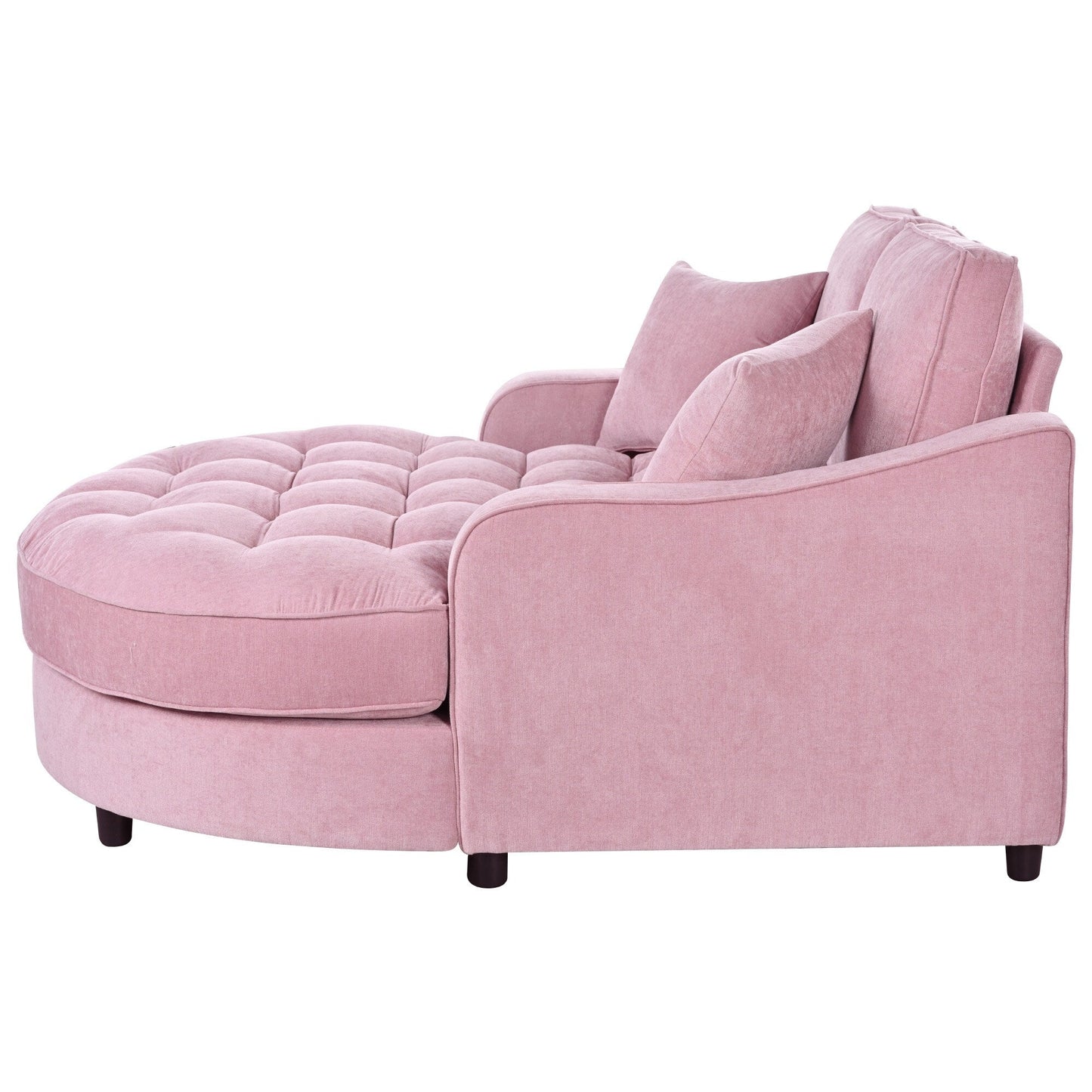 Canapé-lit chaise longue en chenille, canapé-lit recouvert de tissu avec dossier capitonné et 2 coussins amovibles pour le salon.