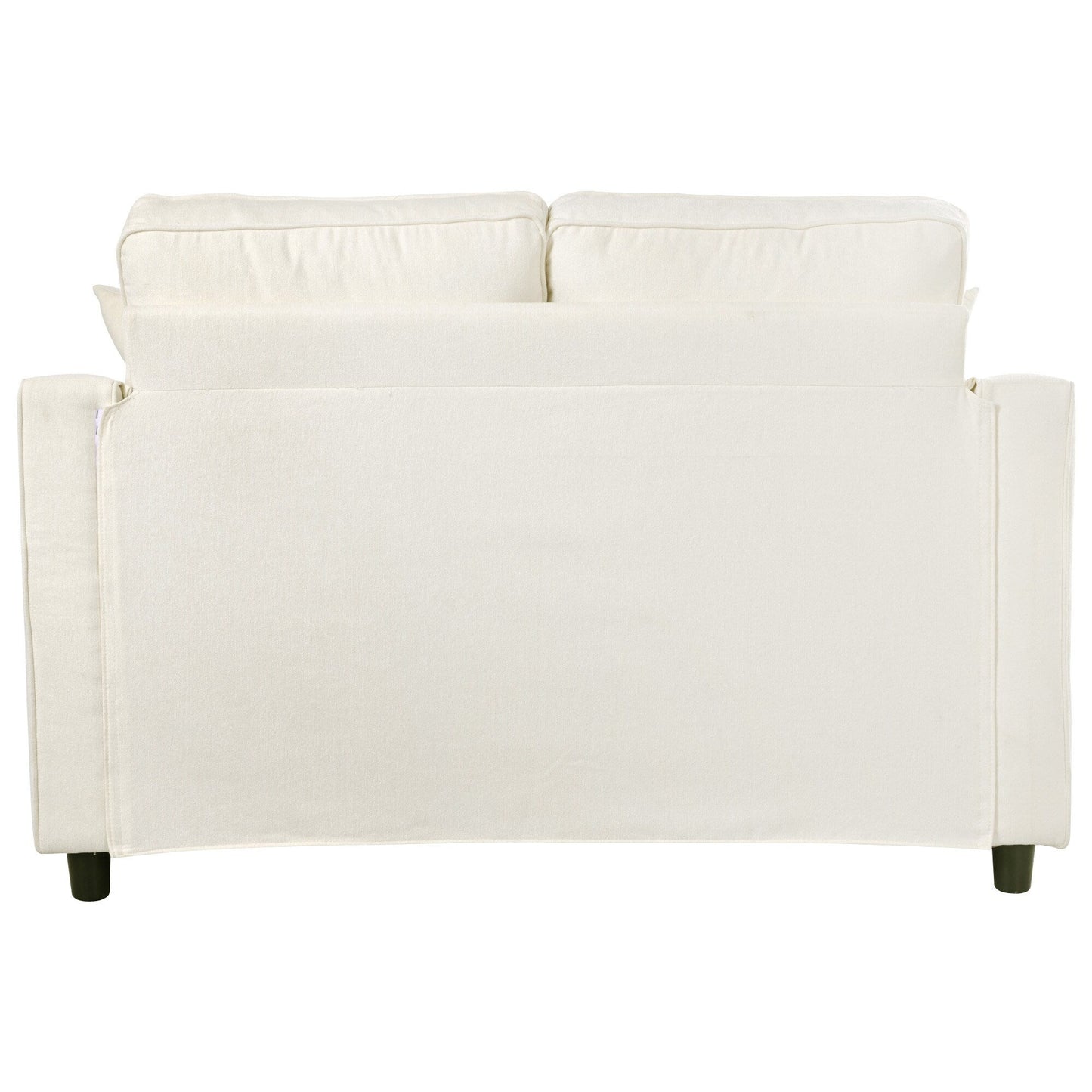 Canapé-lit chaise longue en chenille, canapé-lit recouvert de tissu avec dossier capitonné et 2 coussins amovibles pour le salon.