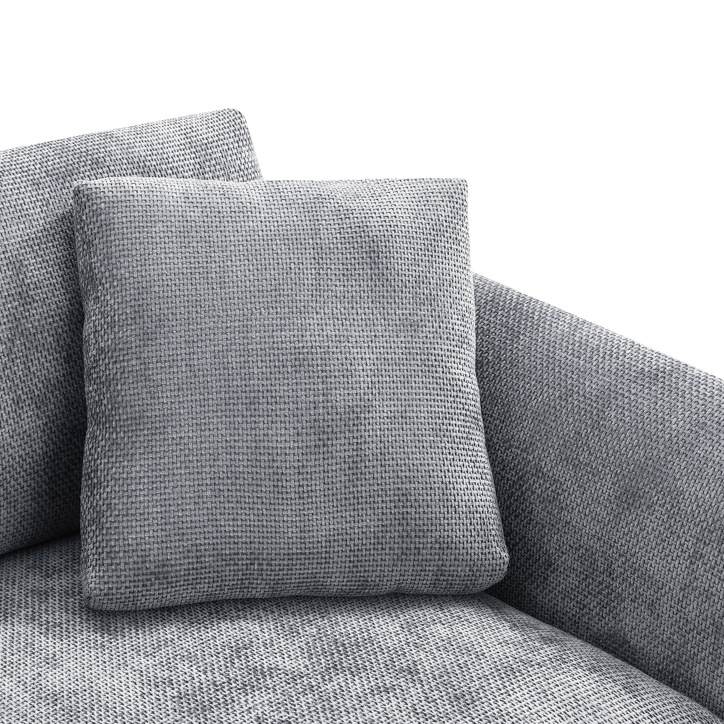 Canapé d'angle Cloud, ensemble de canapé de luxe en forme de L avec 2 coussins gratuits, mobilier d'intérieur en chenille 4 places avec chaise longue surdimensionnée