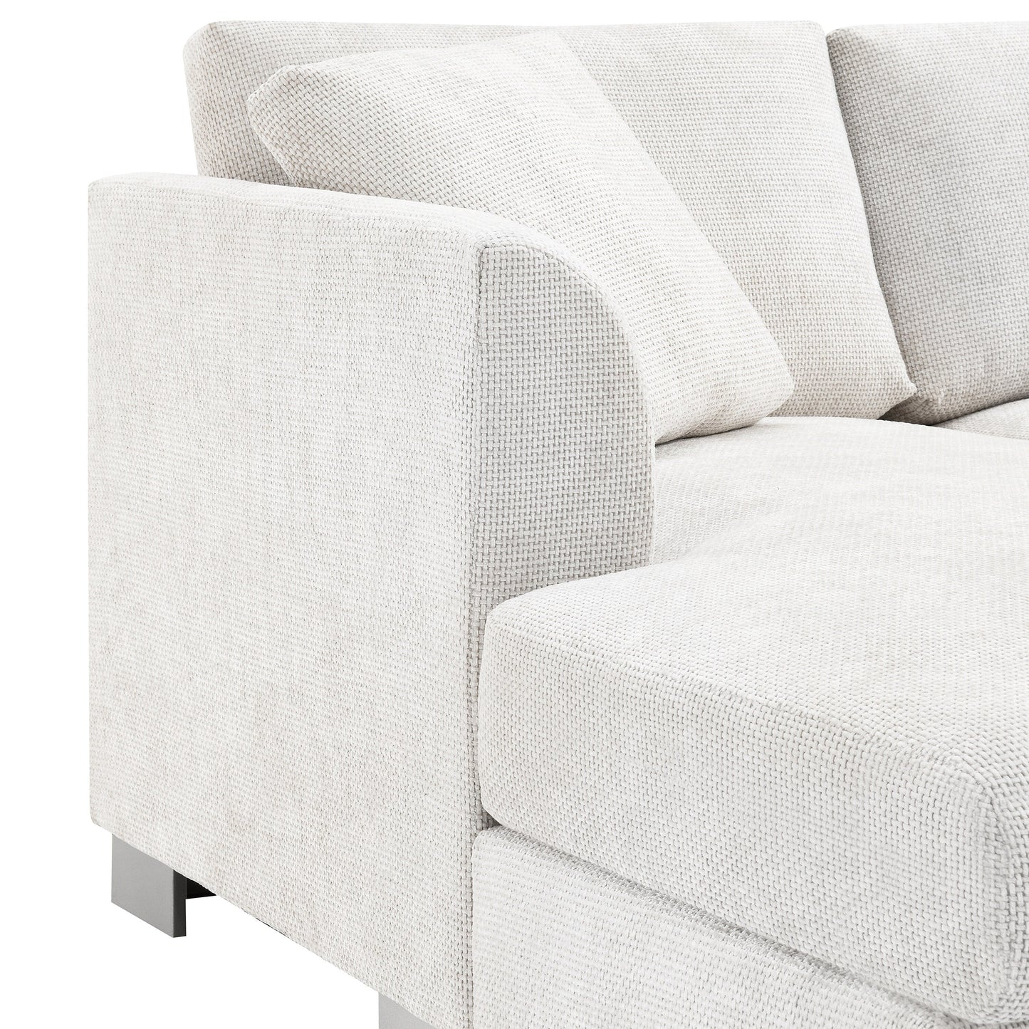 Canapé d'angle Cloud, ensemble de canapé de luxe en forme de L avec 2 coussins gratuits, mobilier d'intérieur en chenille 4 places avec chaise longue surdimensionnée