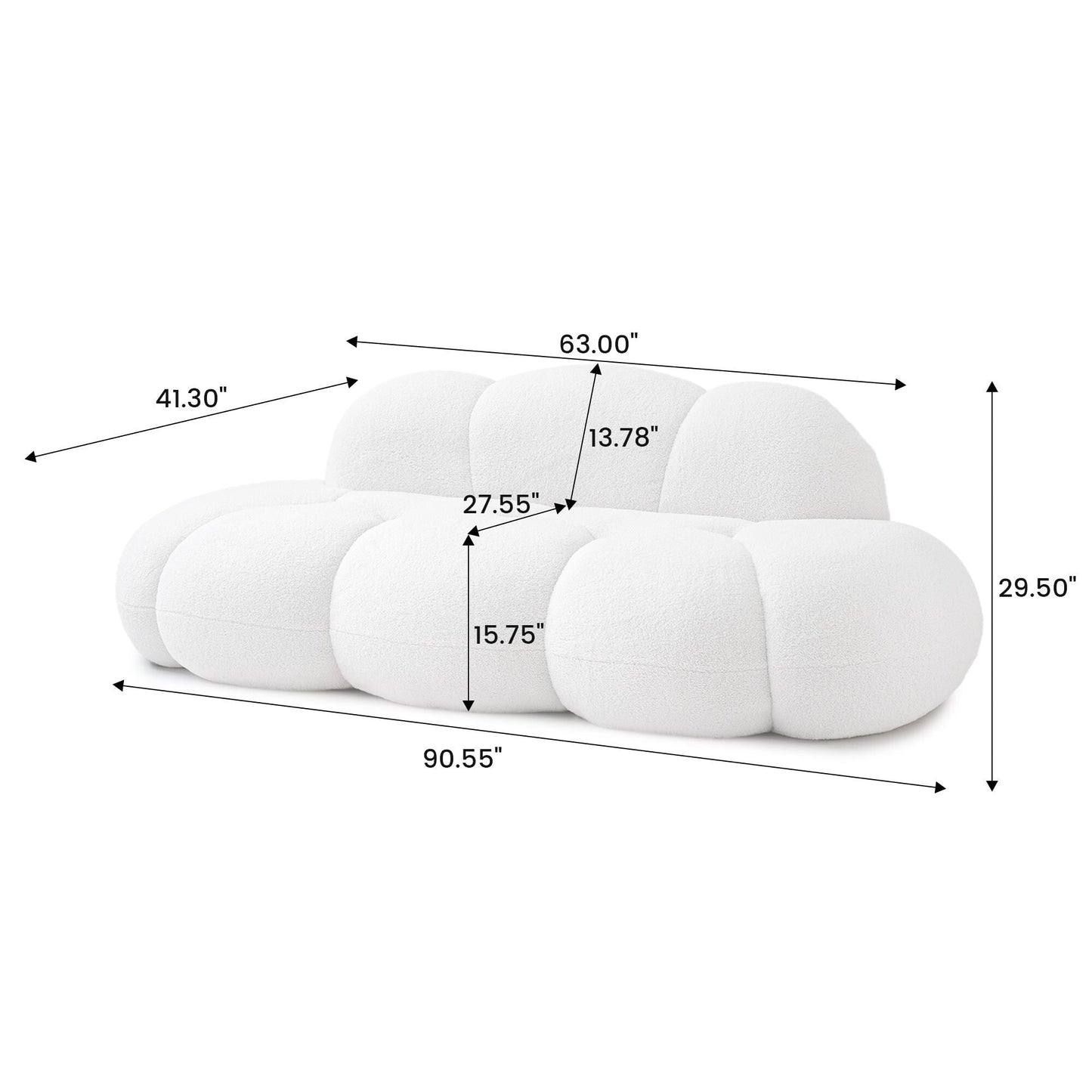 Canapés en forme de nuage pour le salon, canapé moderne et confortable compressé, canapé de loisirs en forme de nuage pour la chambre à coucher, appartement.