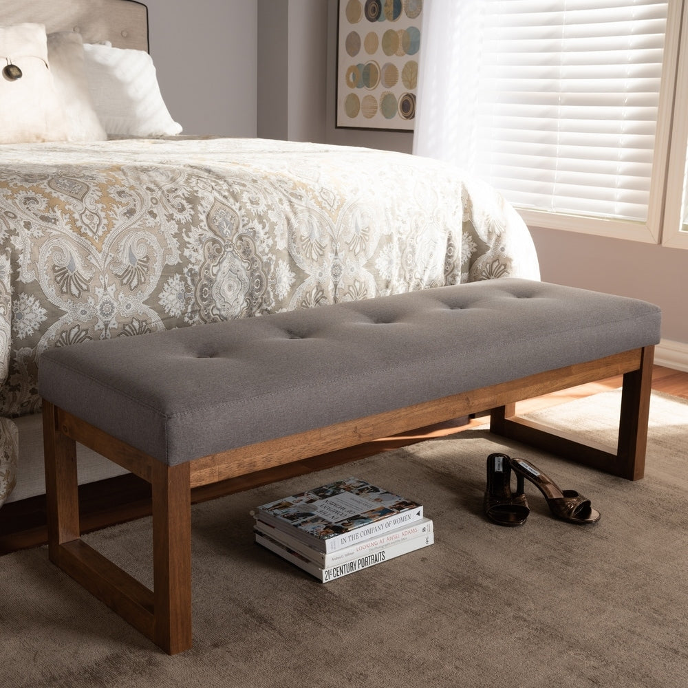 Banc contemporain recouvert de tissu par Baxton Studio