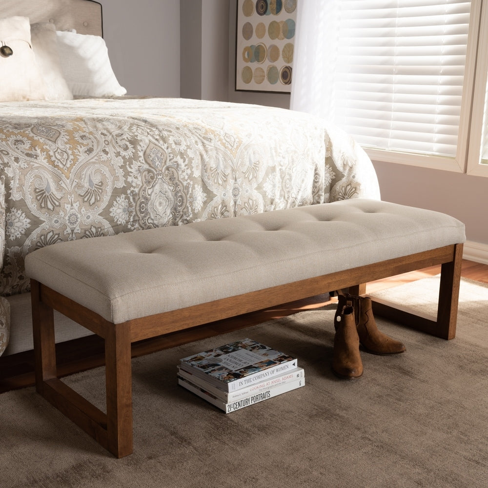 Banc contemporain recouvert de tissu par Baxton Studio
