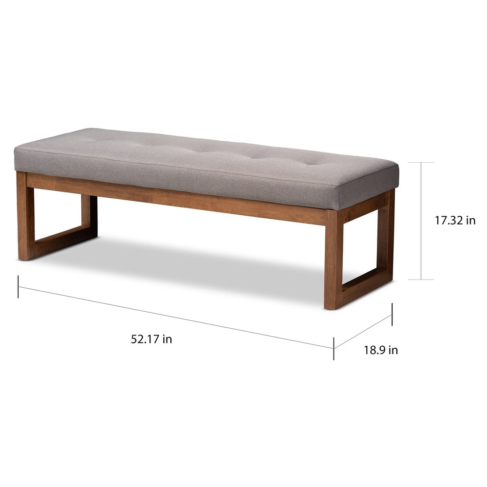 Banc contemporain recouvert de tissu par Baxton Studio