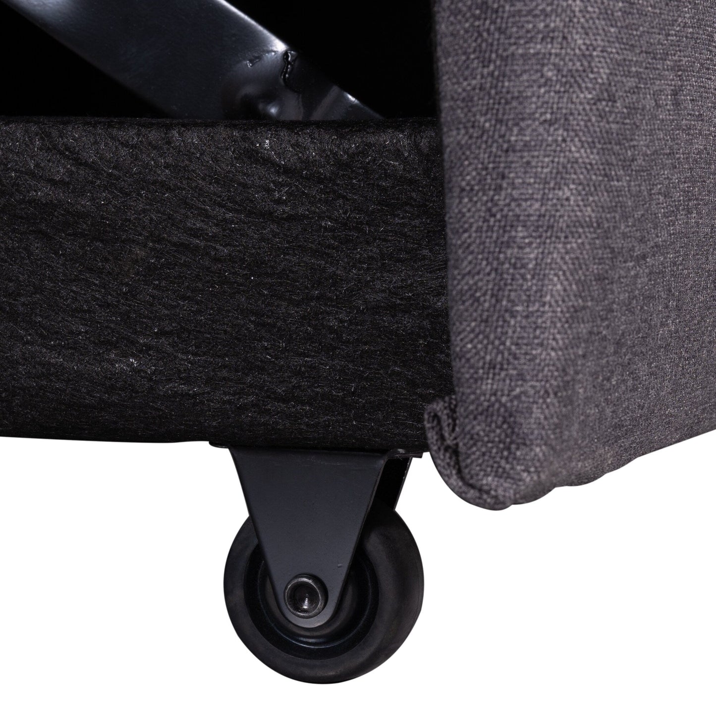 Canapé d'angle convertible en forme de L avec lit escamotable et espace de rangement, 2 coussins décoratifs