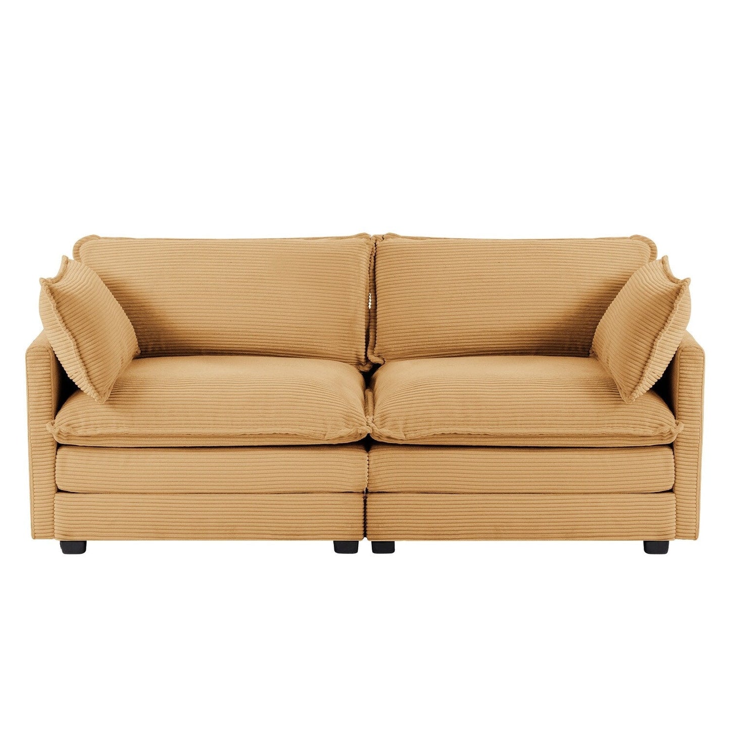 Canapé d'angle en velours côtelé avec ottomans amovibles et coussins ultra-doux pour salon et chambre à coucher