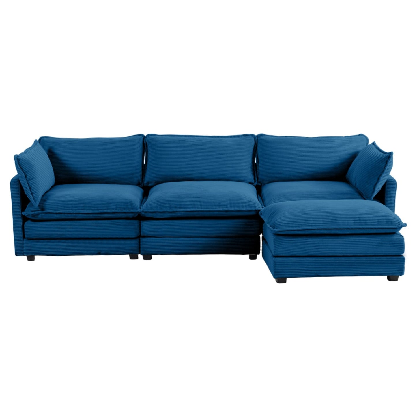 Canapé d'angle en velours côtelé avec ottomans amovibles et coussins ultra-doux pour salon et chambre à coucher