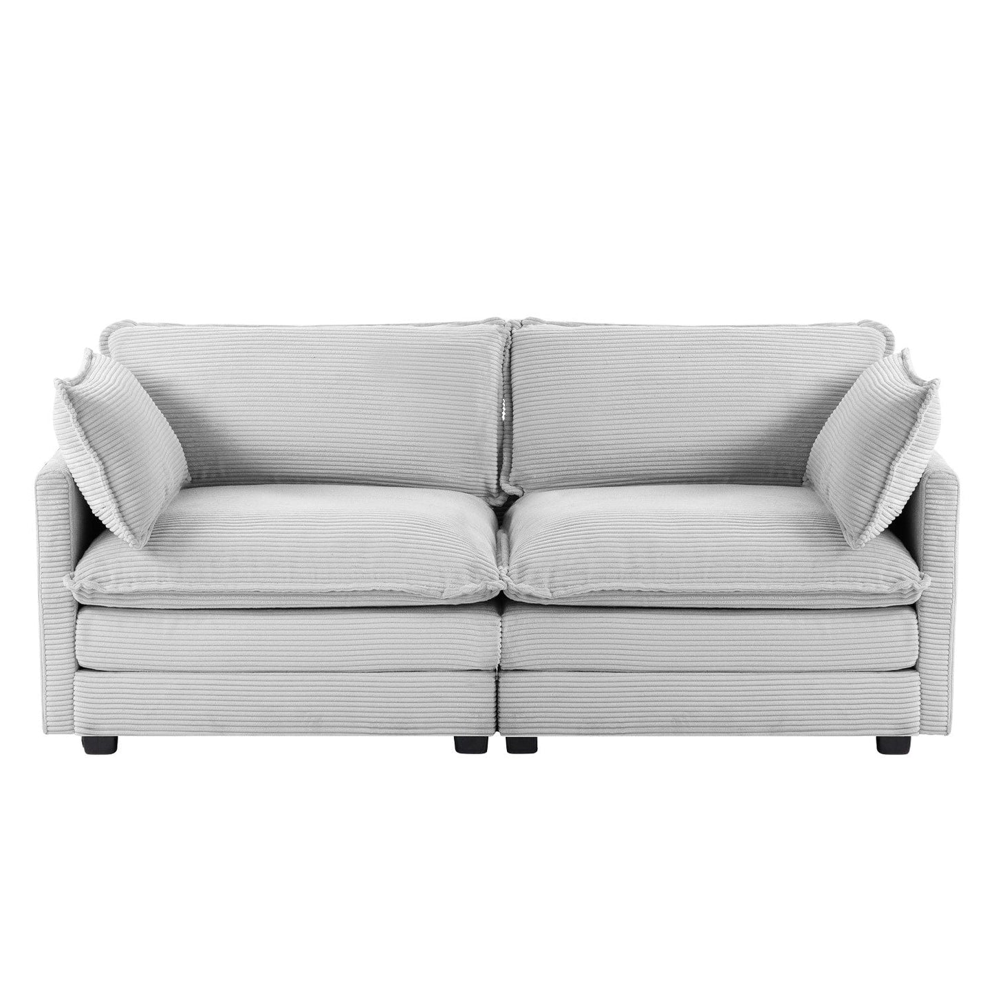 Canapé d'angle en velours côtelé avec ottomans amovibles et coussins ultra-doux pour salon et chambre à coucher