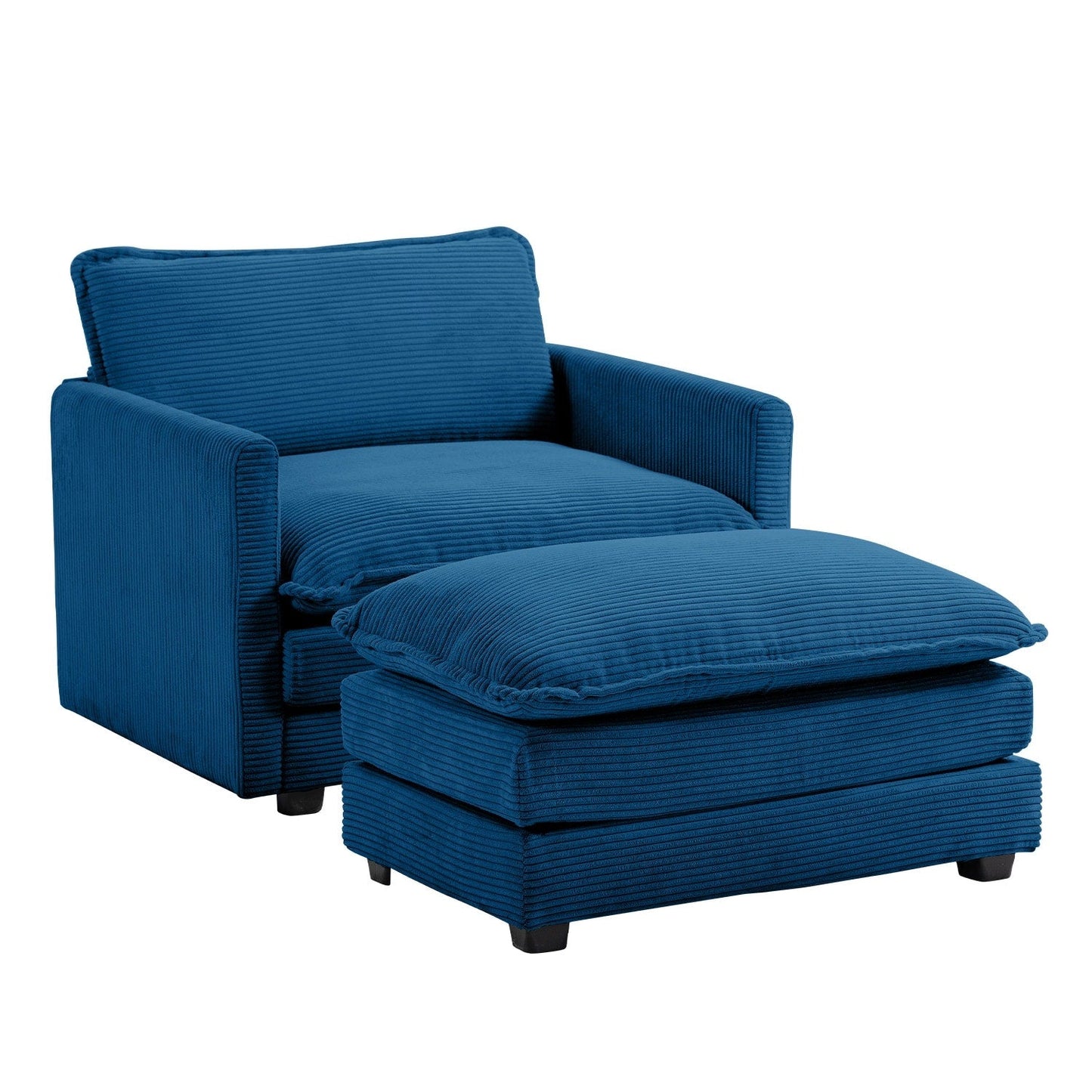 Canapé d'angle en velours côtelé avec ottomans amovibles et coussins ultra-doux pour salon et chambre à coucher