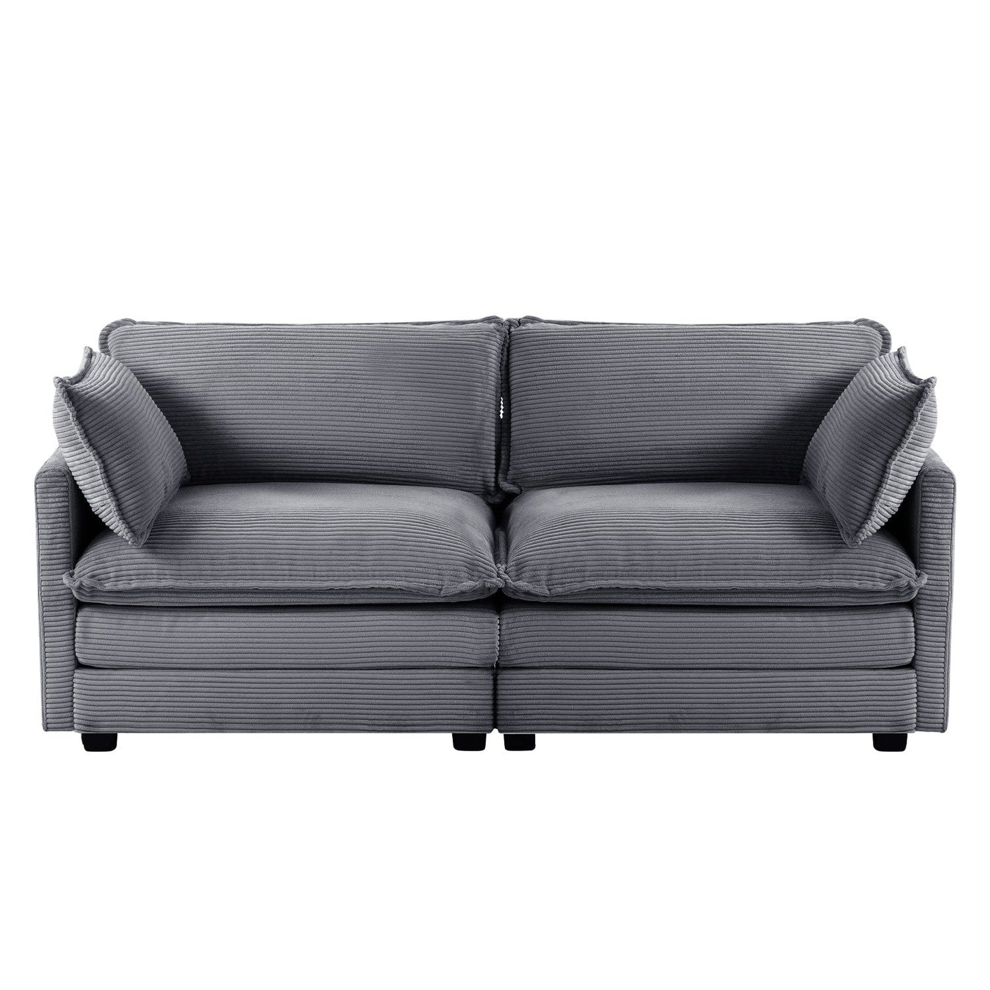 Canapé d'angle en velours côtelé avec ottomans amovibles et coussins ultra-doux pour salon et chambre à coucher