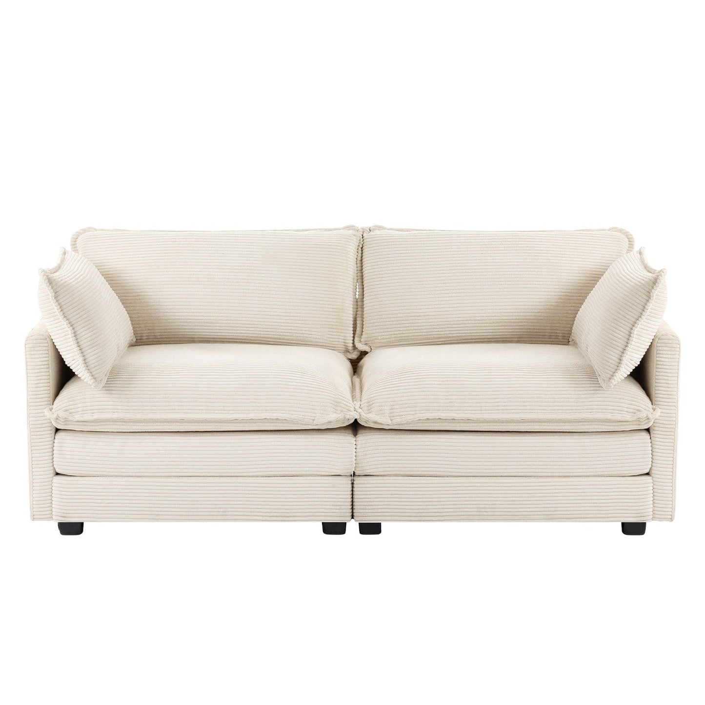 Canapé d'angle en velours côtelé avec ottomans amovibles et coussins ultra-doux pour salon et chambre à coucher
