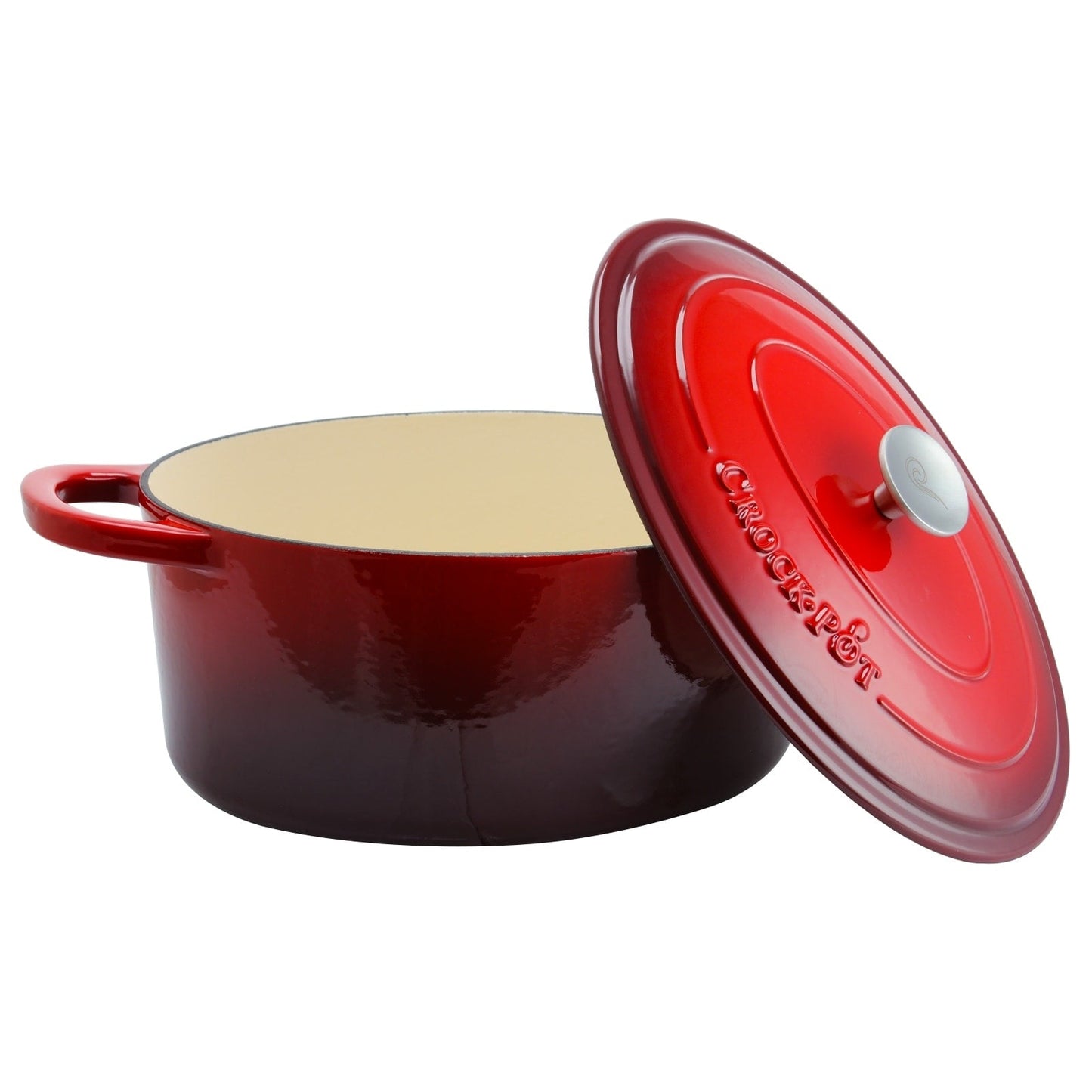 Casserole en fonte émaillée Crock Pot Artisan 7 quarts, ovale, rouge écarlate