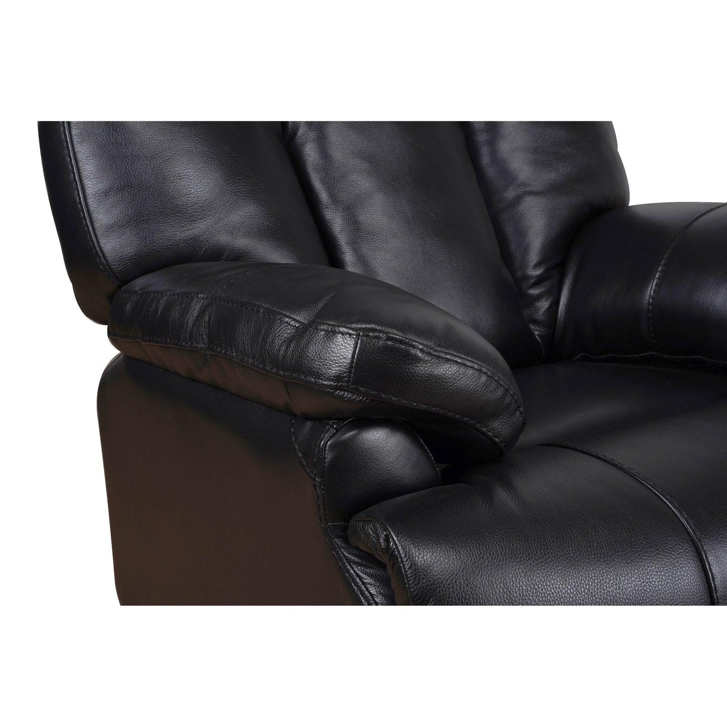 Davin Fauteuil inclinable manuel en cuir véritable, grain supérieur, marron, avec repose-pieds extensible.