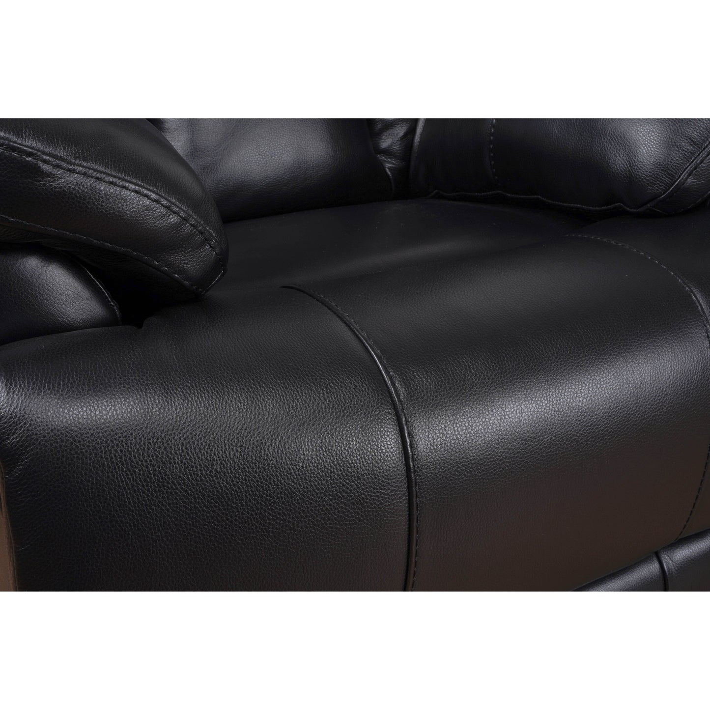 Davin Fauteuil inclinable manuel en cuir véritable, grain supérieur, marron, avec repose-pieds extensible.