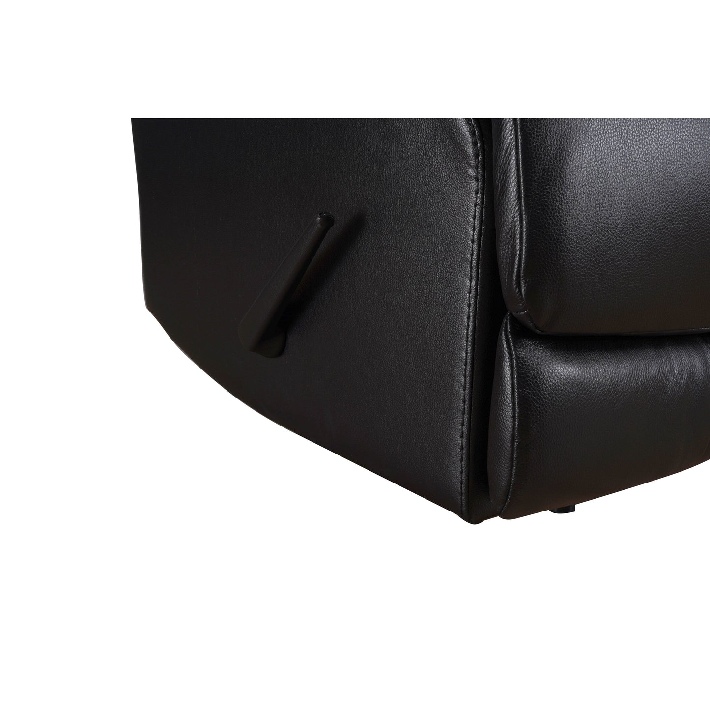 Davin Fauteuil inclinable manuel en cuir véritable, grain supérieur, marron, avec repose-pieds extensible.