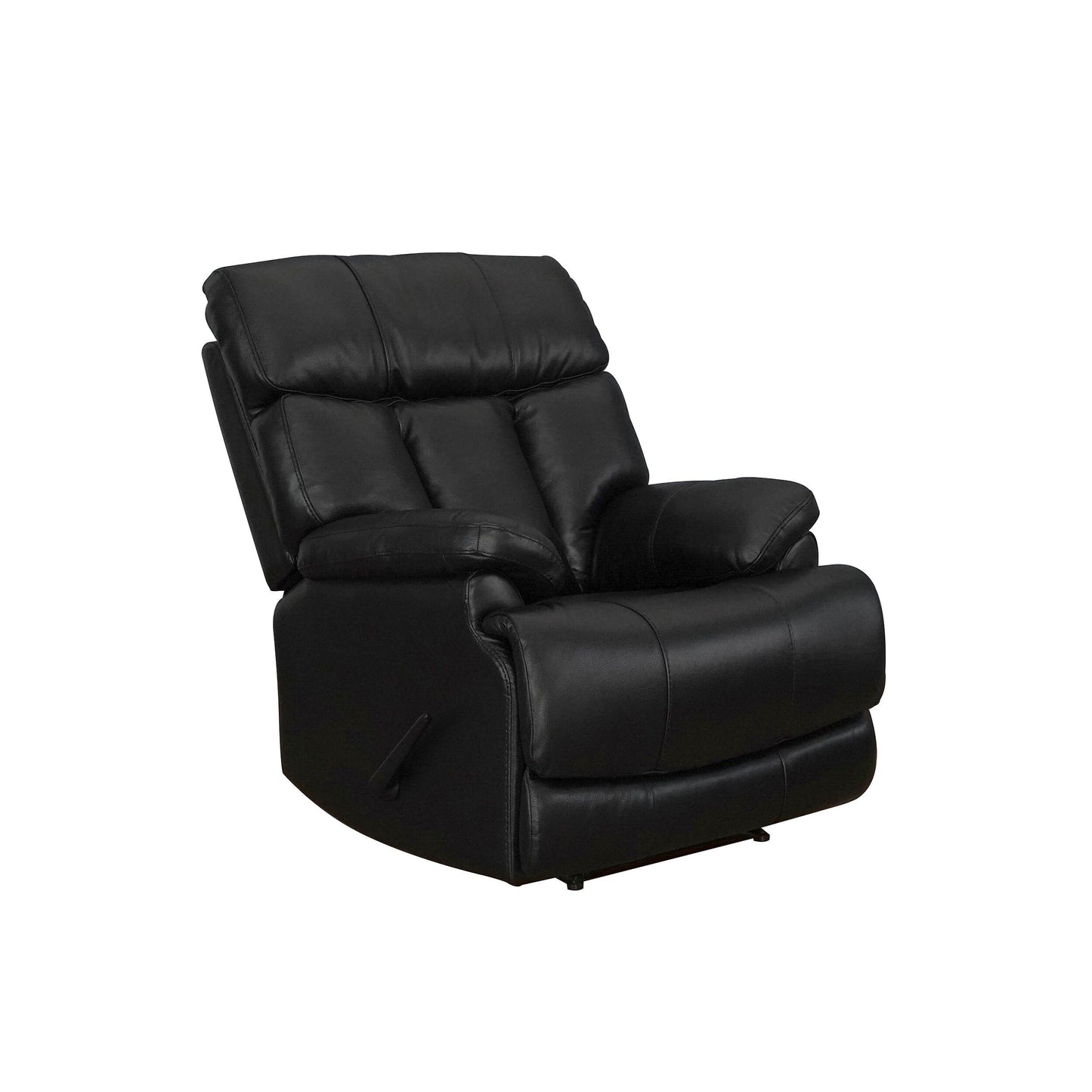 Davin Fauteuil inclinable manuel en cuir véritable, grain supérieur, marron, avec repose-pieds extensible.