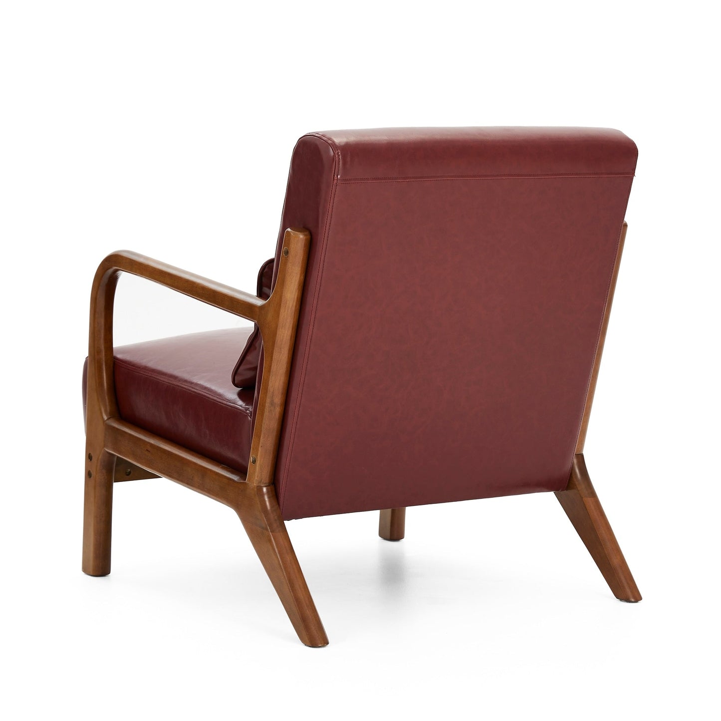 Fauteuil d'appoint Glitzhome en cuir PU, style moderne du milieu du siècle, avec coussin - 65,4 cm (l) x 85,75 cm (p) x 78,1 cm (h)