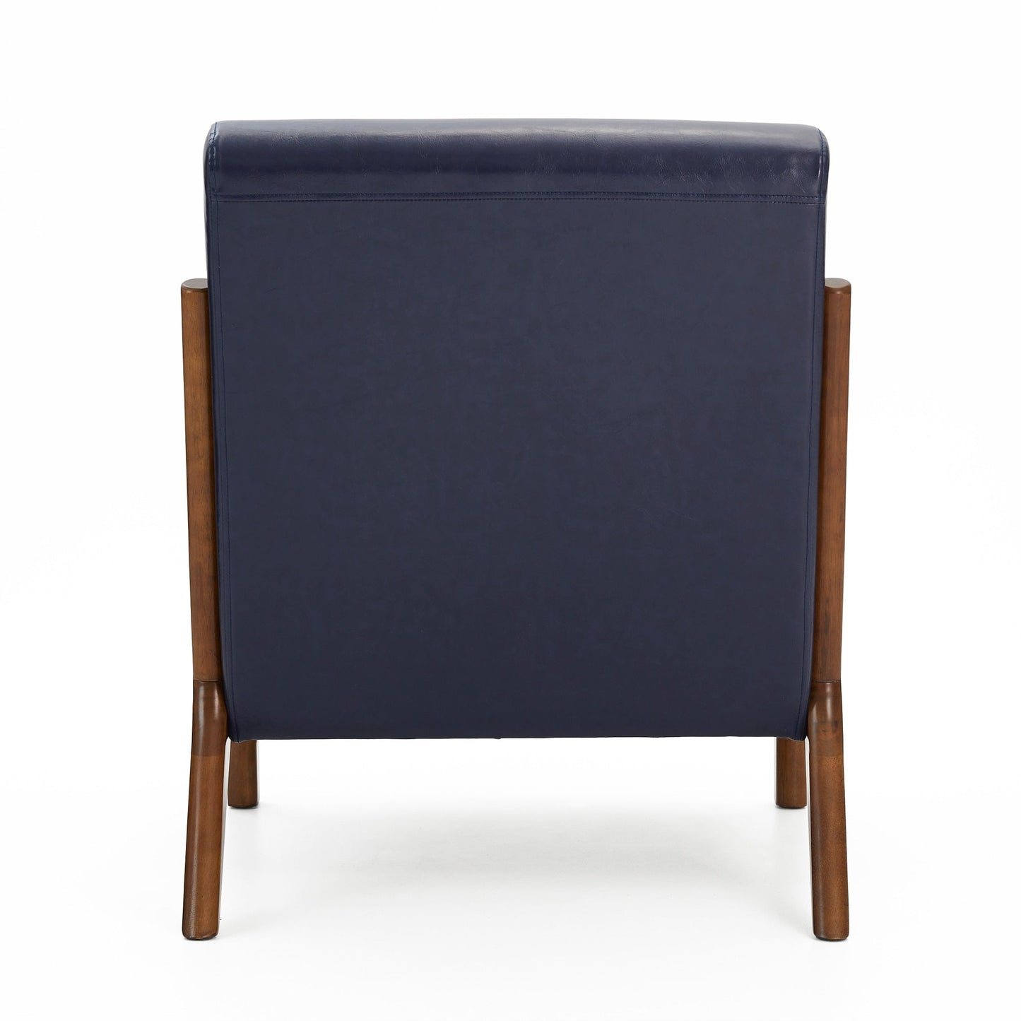 Fauteuil d'appoint Glitzhome en cuir PU, style moderne du milieu du siècle, avec coussin - 65,4 cm (l) x 85,75 cm (p) x 78,1 cm (h)