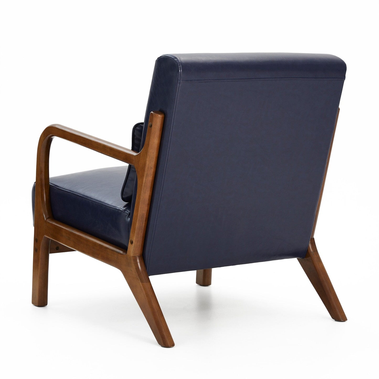 Fauteuil d'appoint Glitzhome en cuir PU, style moderne du milieu du siècle, avec coussin - 65,4 cm (l) x 85,75 cm (p) x 78,1 cm (h)