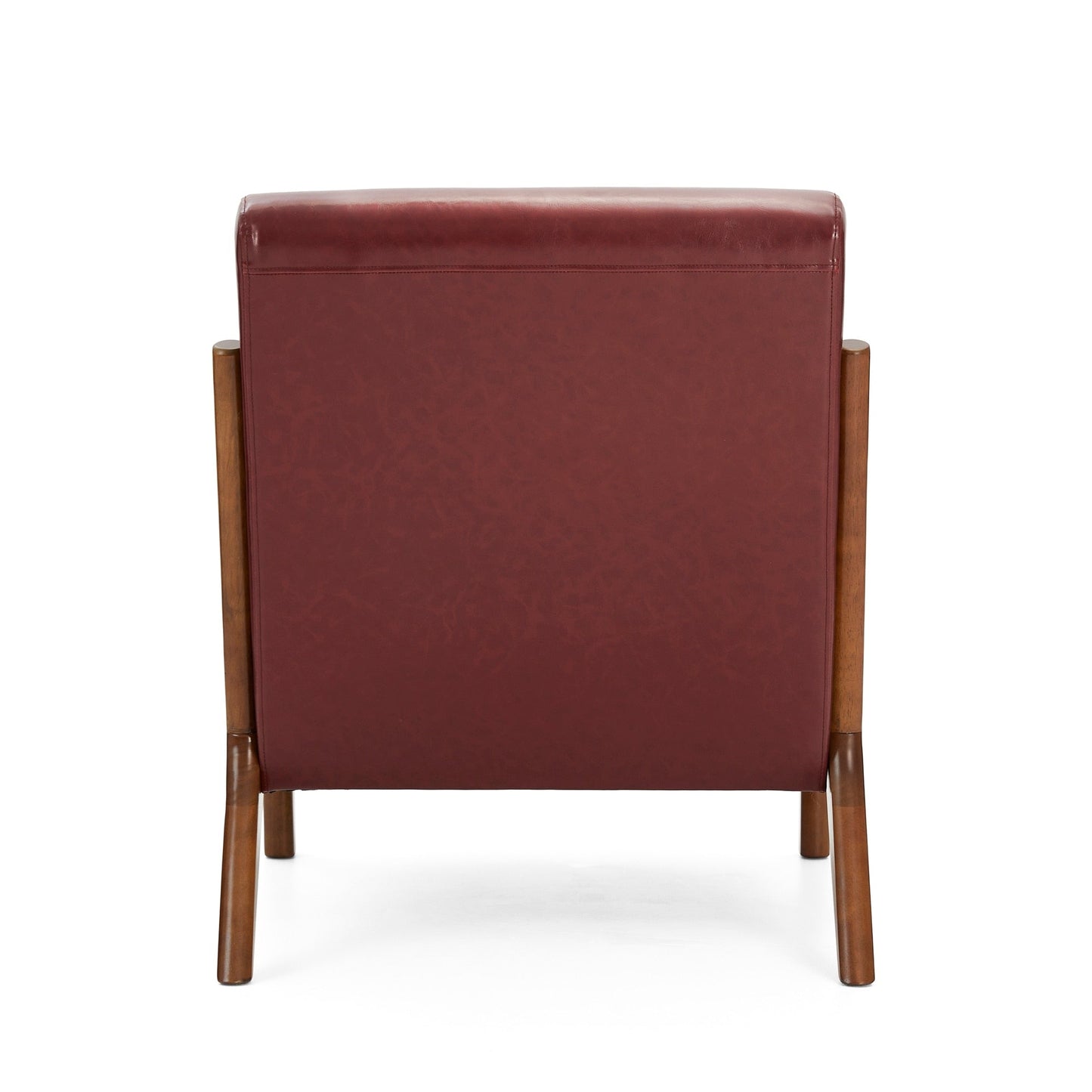 Fauteuil d'appoint Glitzhome en cuir PU, style moderne du milieu du siècle, avec coussin - 65,4 cm (l) x 85,75 cm (p) x 78,1 cm (h)