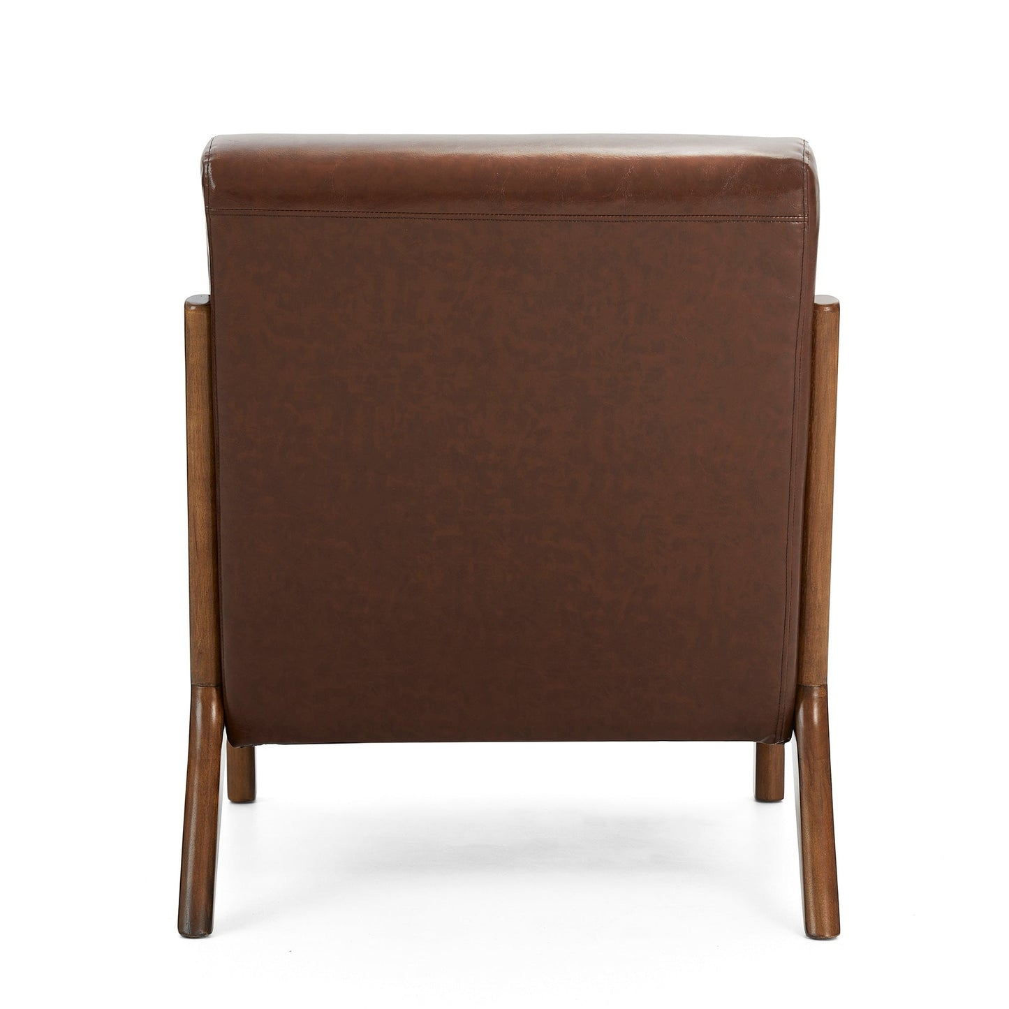 Fauteuil d'appoint Glitzhome en cuir PU, style moderne du milieu du siècle, avec coussin - 65,4 cm (l) x 85,75 cm (p) x 78,1 cm (h)