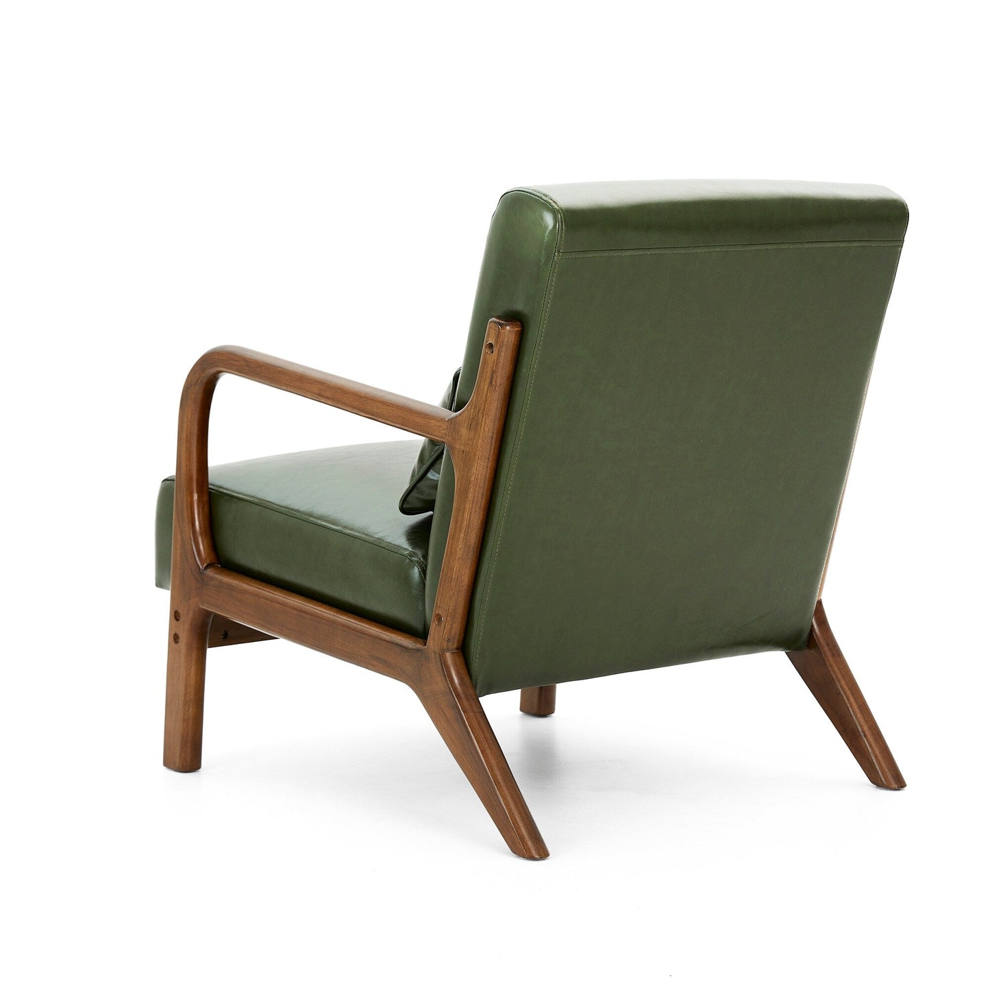 Fauteuil d'appoint Glitzhome en cuir PU, style moderne du milieu du siècle, avec coussin - 65,4 cm (l) x 85,75 cm (p) x 78,1 cm (h)