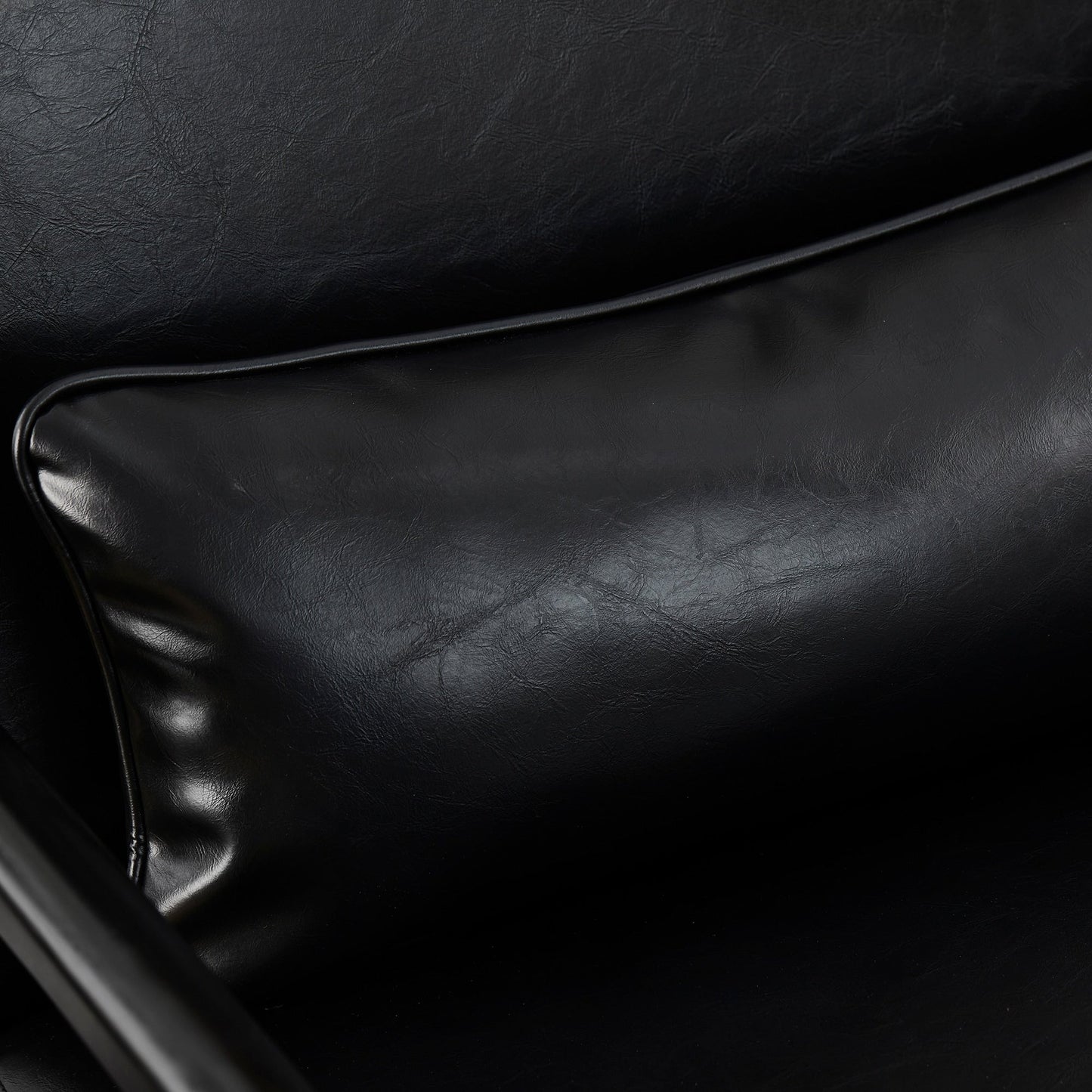 Fauteuil d'appoint Glitzhome en cuir PU, style moderne du milieu du siècle, avec coussin - 65,4 cm (l) x 85,75 cm (p) x 78,1 cm (h)