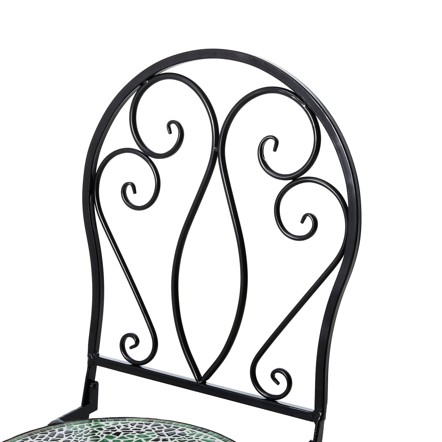 Glitzhome Ensemble de Bistro Pliable en Métal pour Extérieur 3 Pièces, Table et Chaises de Patio