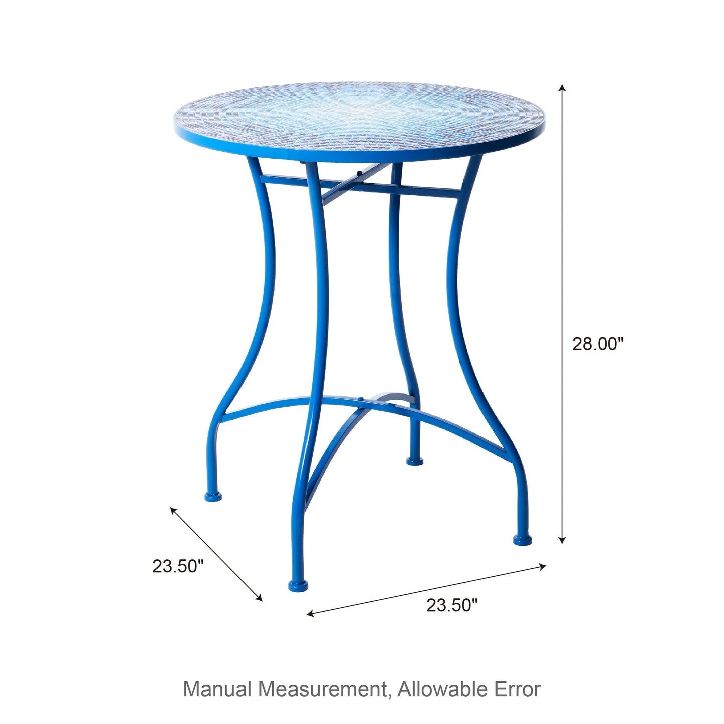 Glitzhome Ensemble de Bistro Pliable en Métal pour Extérieur 3 Pièces, Table et Chaises de Patio