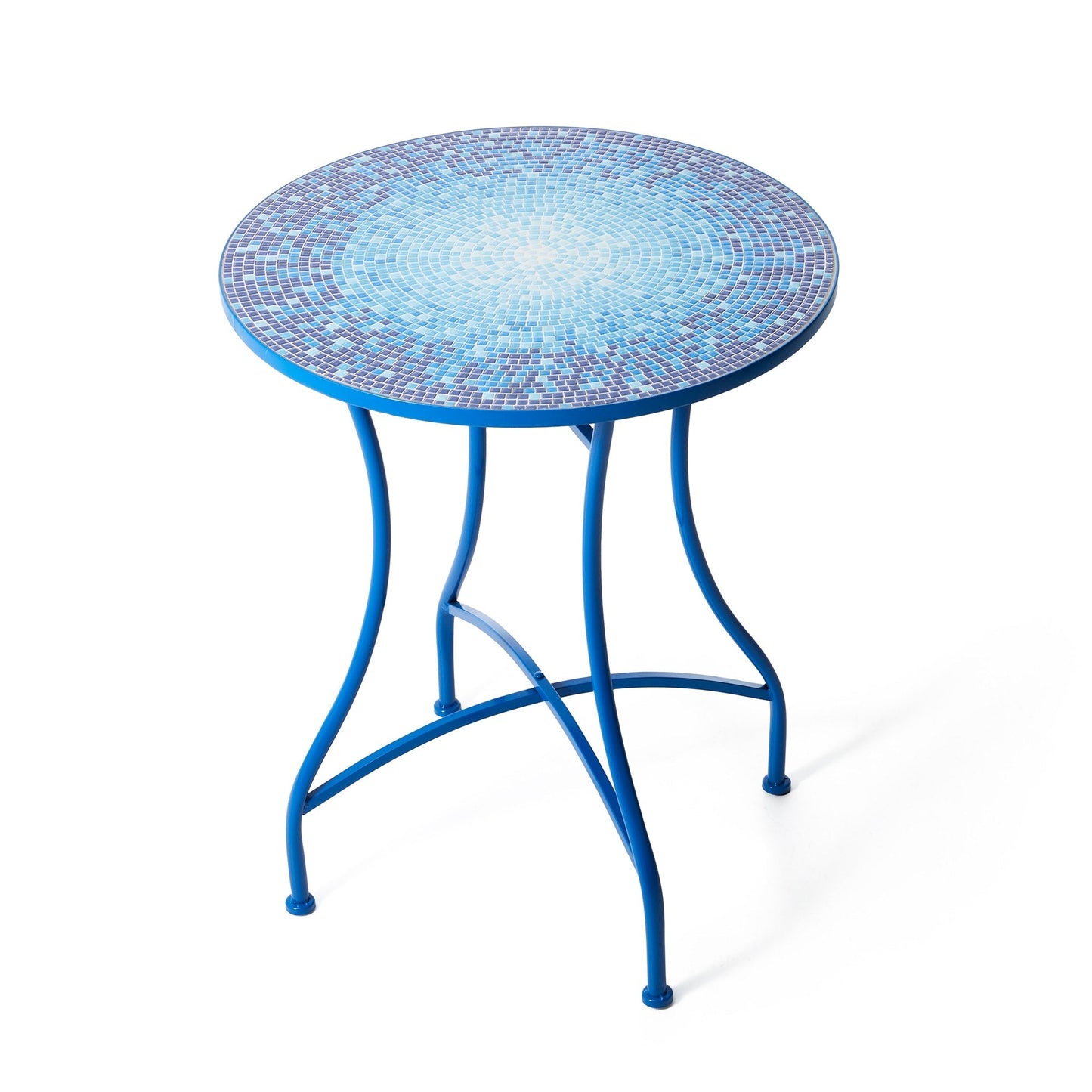 Glitzhome Ensemble de Bistro Pliable en Métal pour Extérieur 3 Pièces, Table et Chaises de Patio