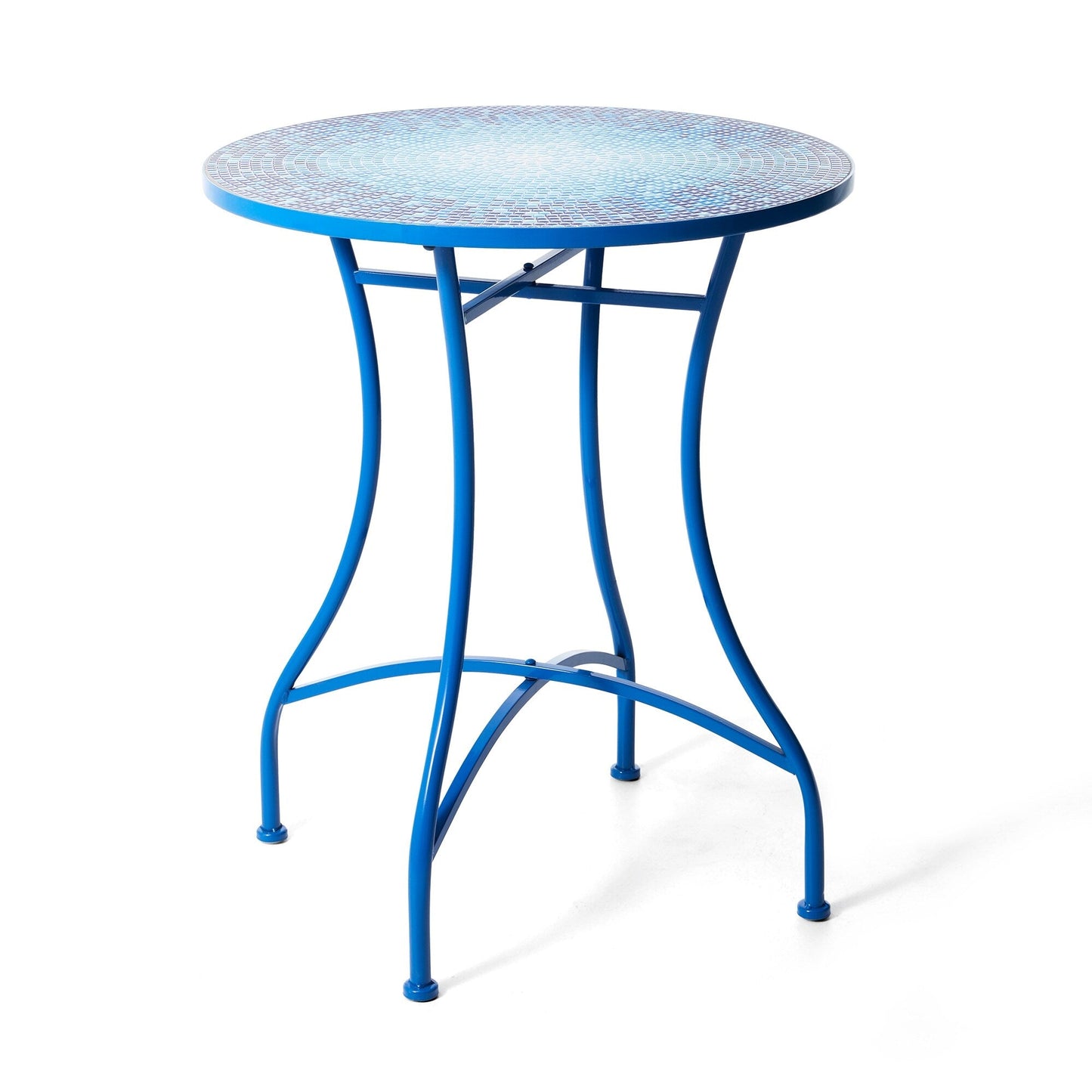 Glitzhome Ensemble de Bistro Pliable en Métal pour Extérieur 3 Pièces, Table et Chaises de Patio