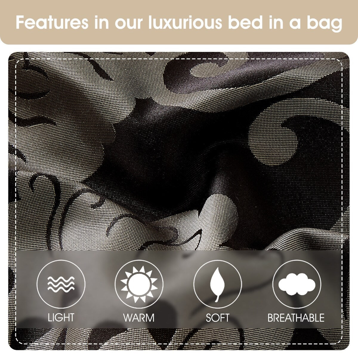 Ensemble de Couette à Motifs Floraux en Jacquard Nanshing Brie, 9 Pièces