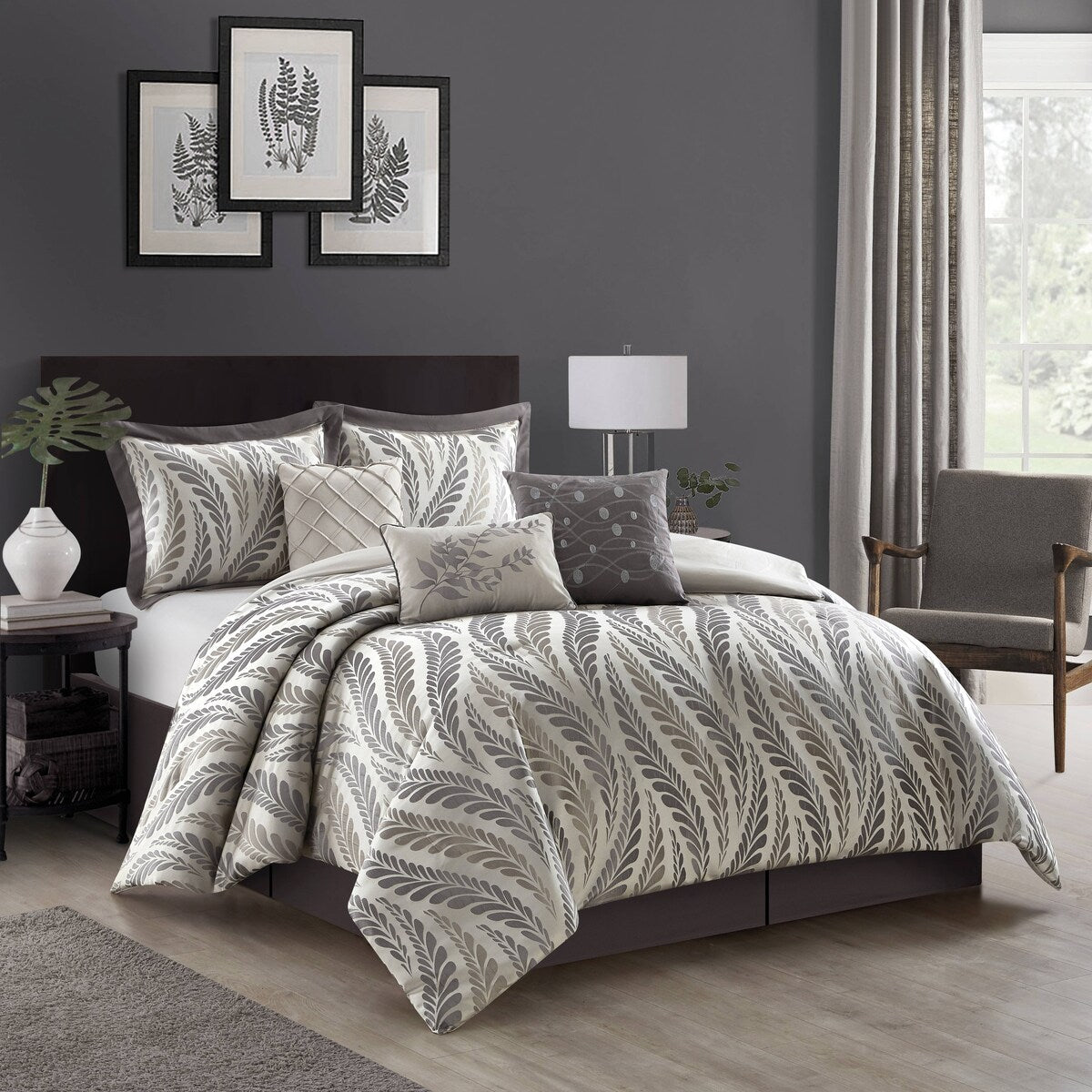Ensemble de couette Nanshing Caspa 7 pièces au design chic de feuilles