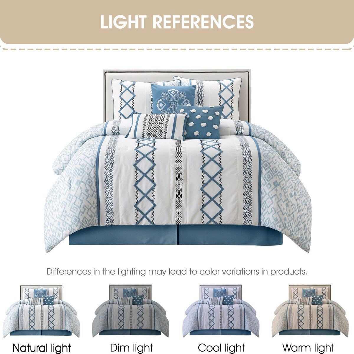 Ensemble de couette Nanshing Trina 15 pièces brodé bohème