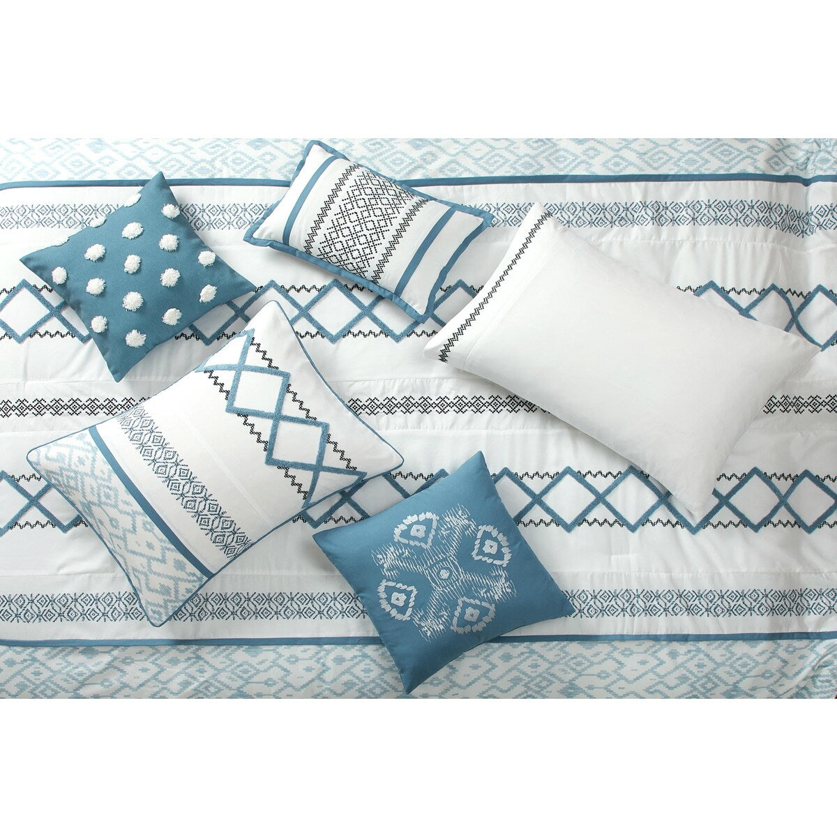 Ensemble de couette Nanshing Trina 15 pièces brodé bohème