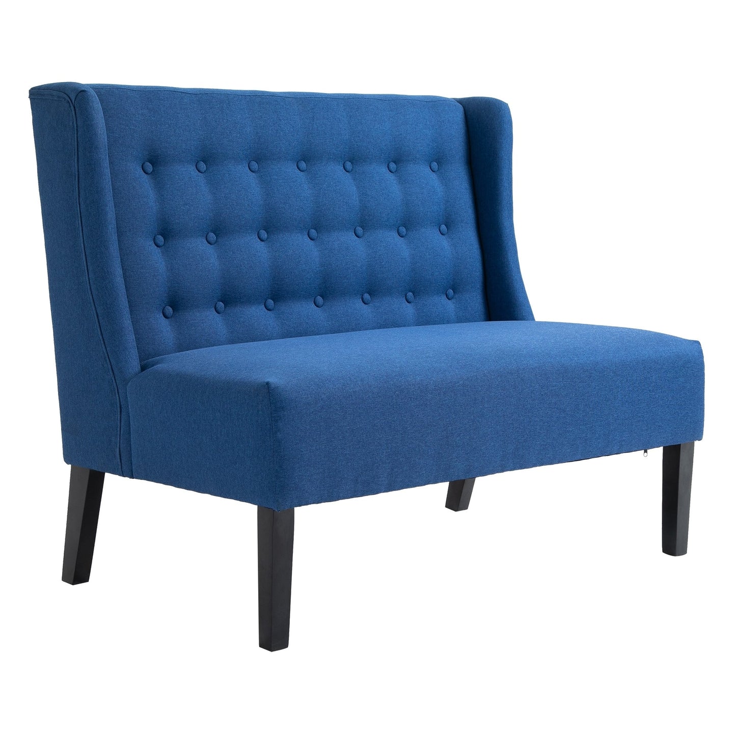 HOMCOM Canapé double en tissu de lin, méridienne capitonnée sans accoudoirs, meubles de salon avec pieds en bois - 28.75*43.25*36.5