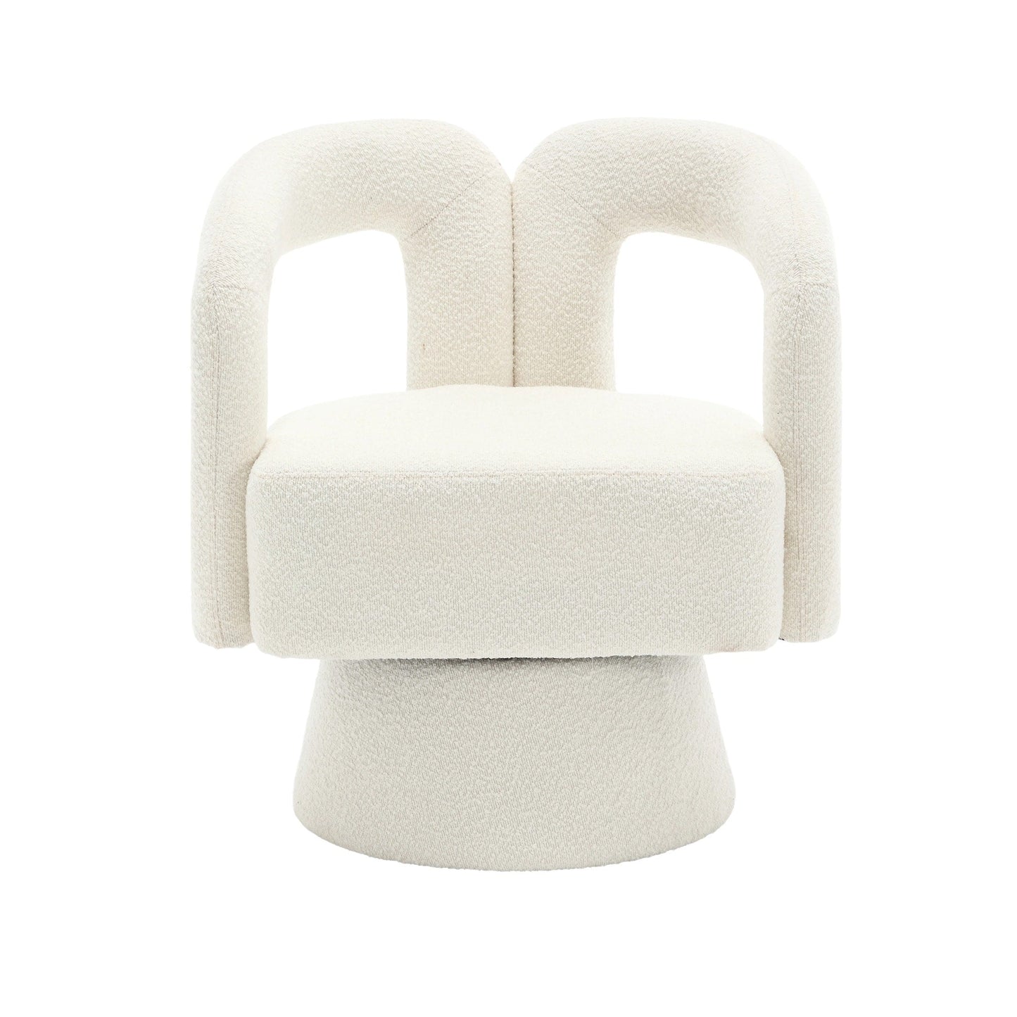 HOMEFUN Fauteuils d'appoint pivotants à 360 degrés, rembourrés en boucle, en forme de fève