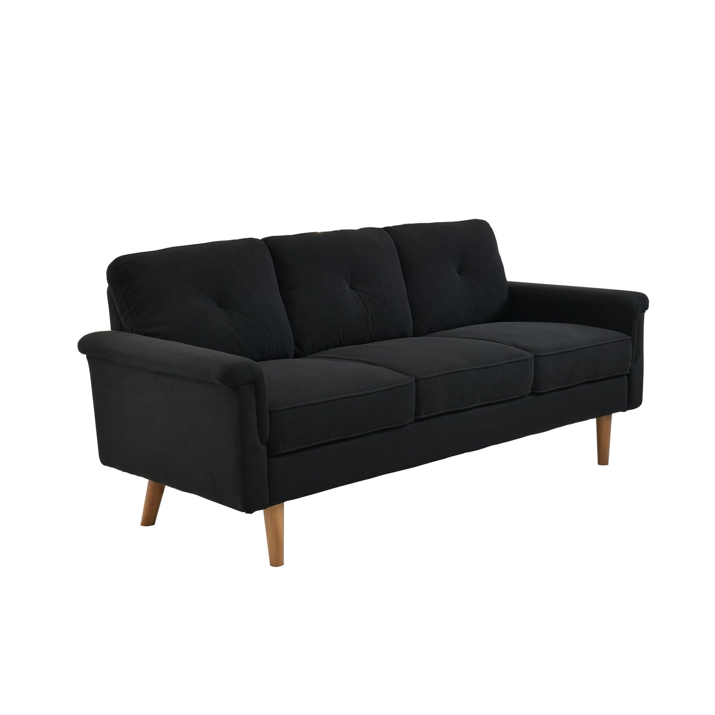 Canapé 3 places HOOOWOOO Mid-Century, recouvert de tissu, avec pieds en bois pour salon